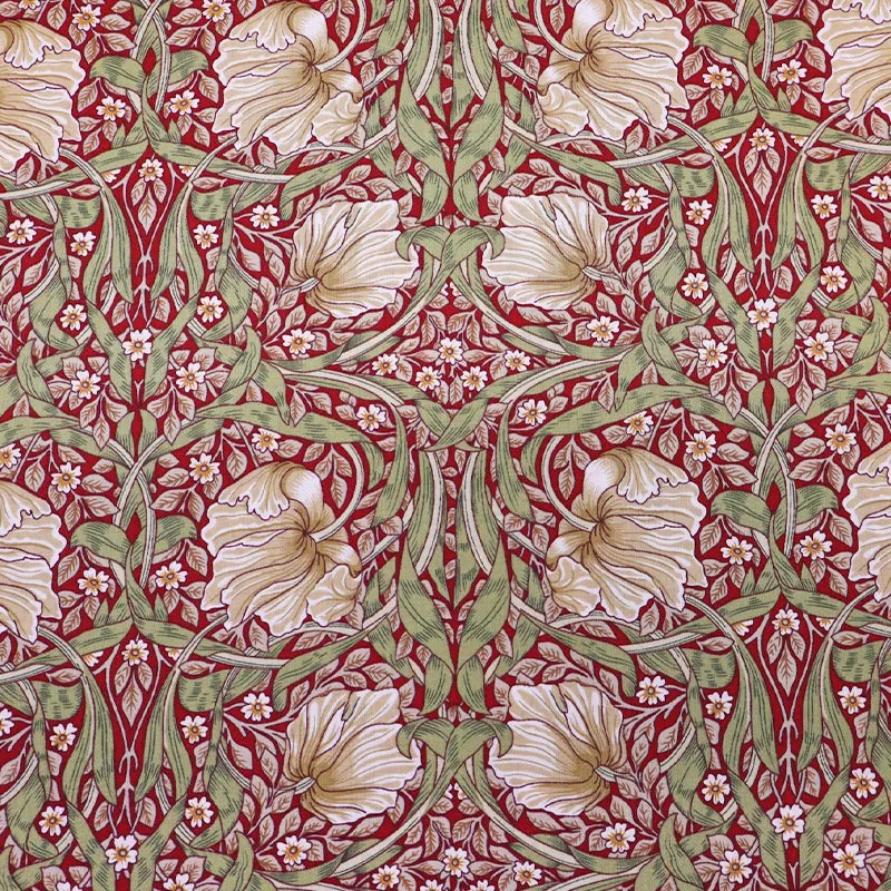 Dressmaking Floral Cotton Lawn - Rosemary - Red