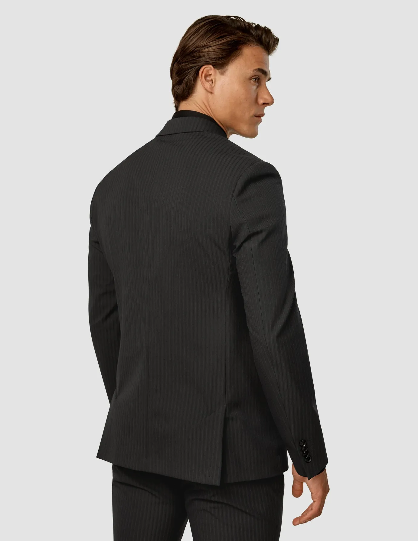 Essential Suit - Mens Asphalt Pinstripe Blazer