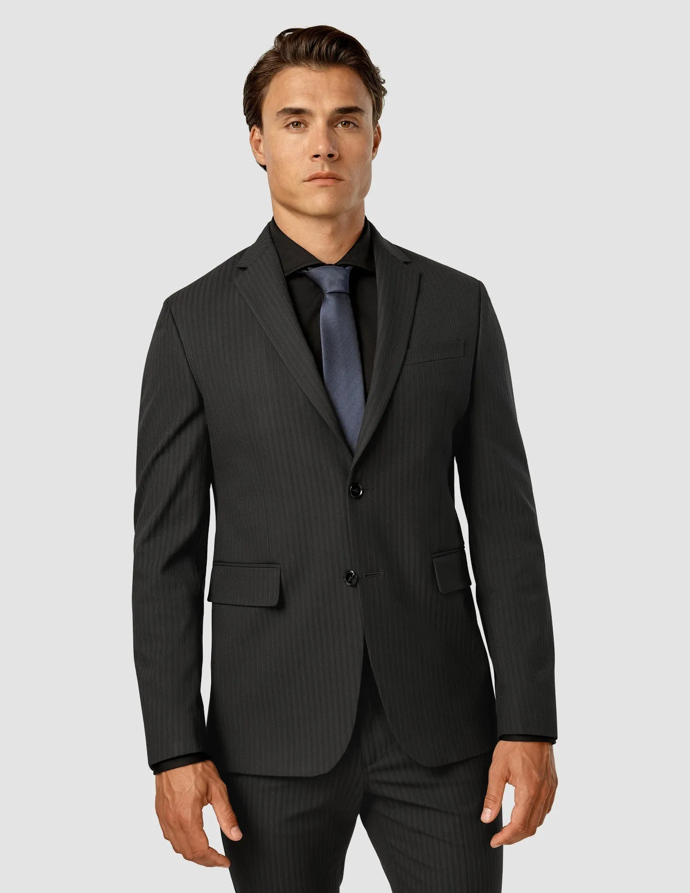 Essential Suit - Mens Asphalt Pinstripe Blazer