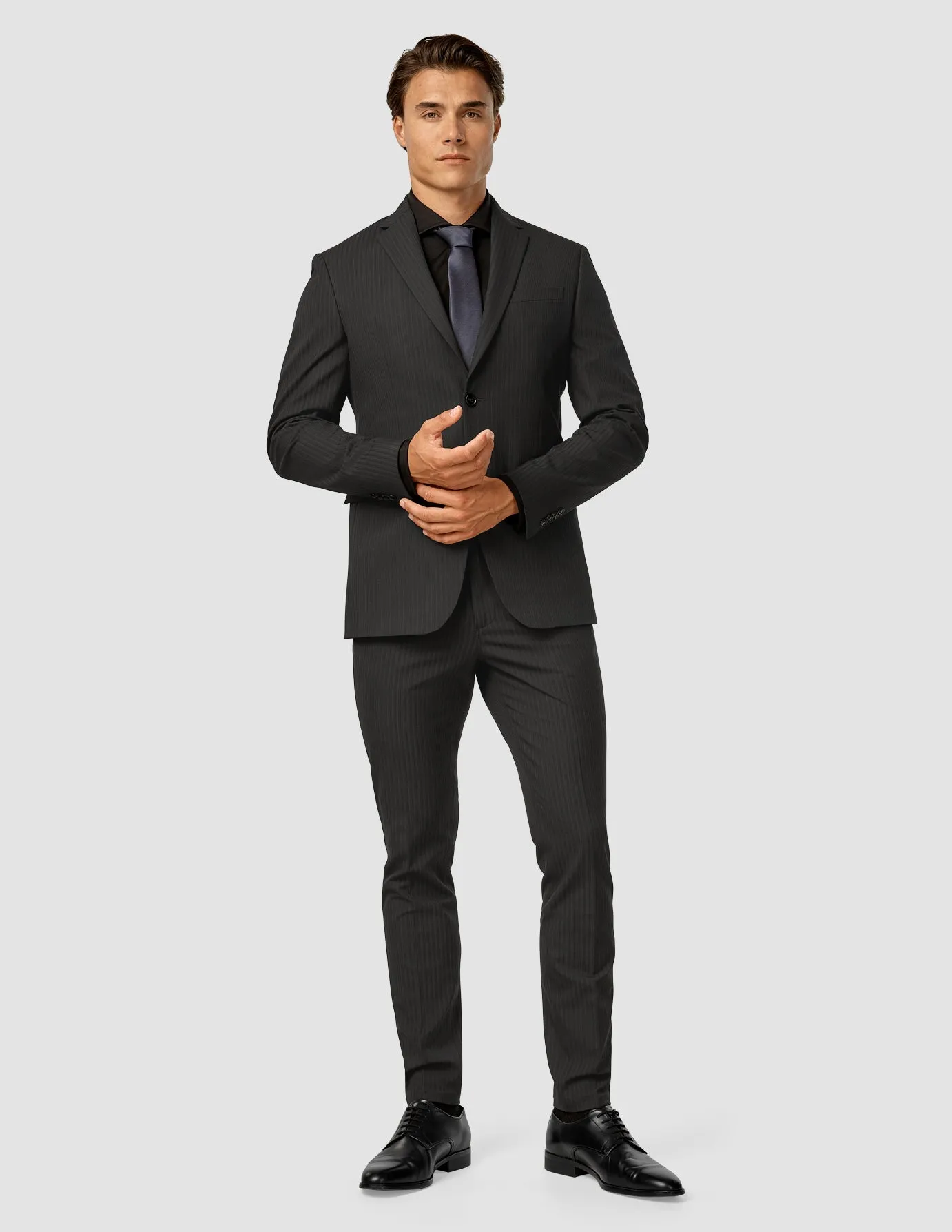 Essential Suit - Mens Asphalt Pinstripe Blazer