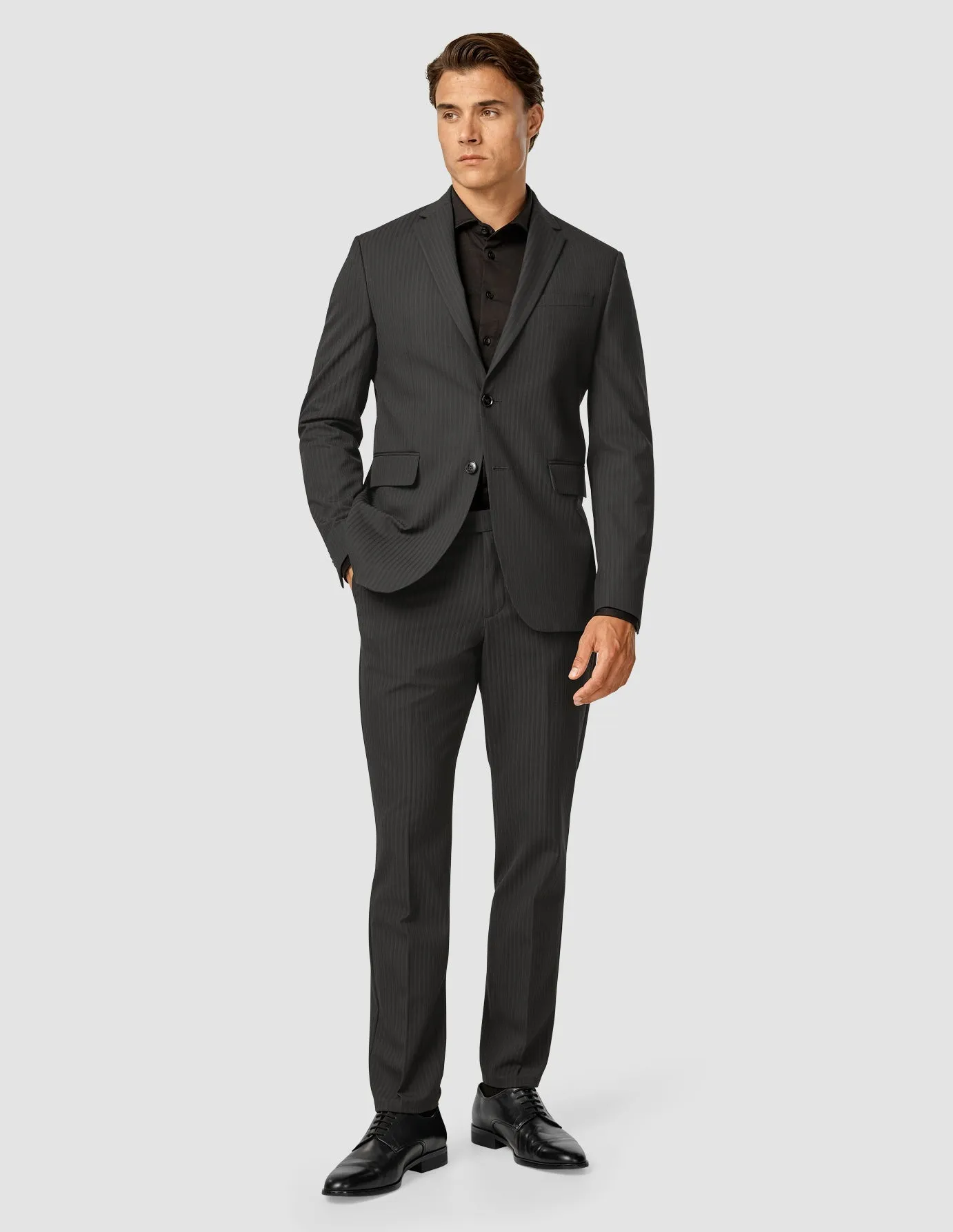 Essential Suit - Mens Asphalt Pinstripe Blazer