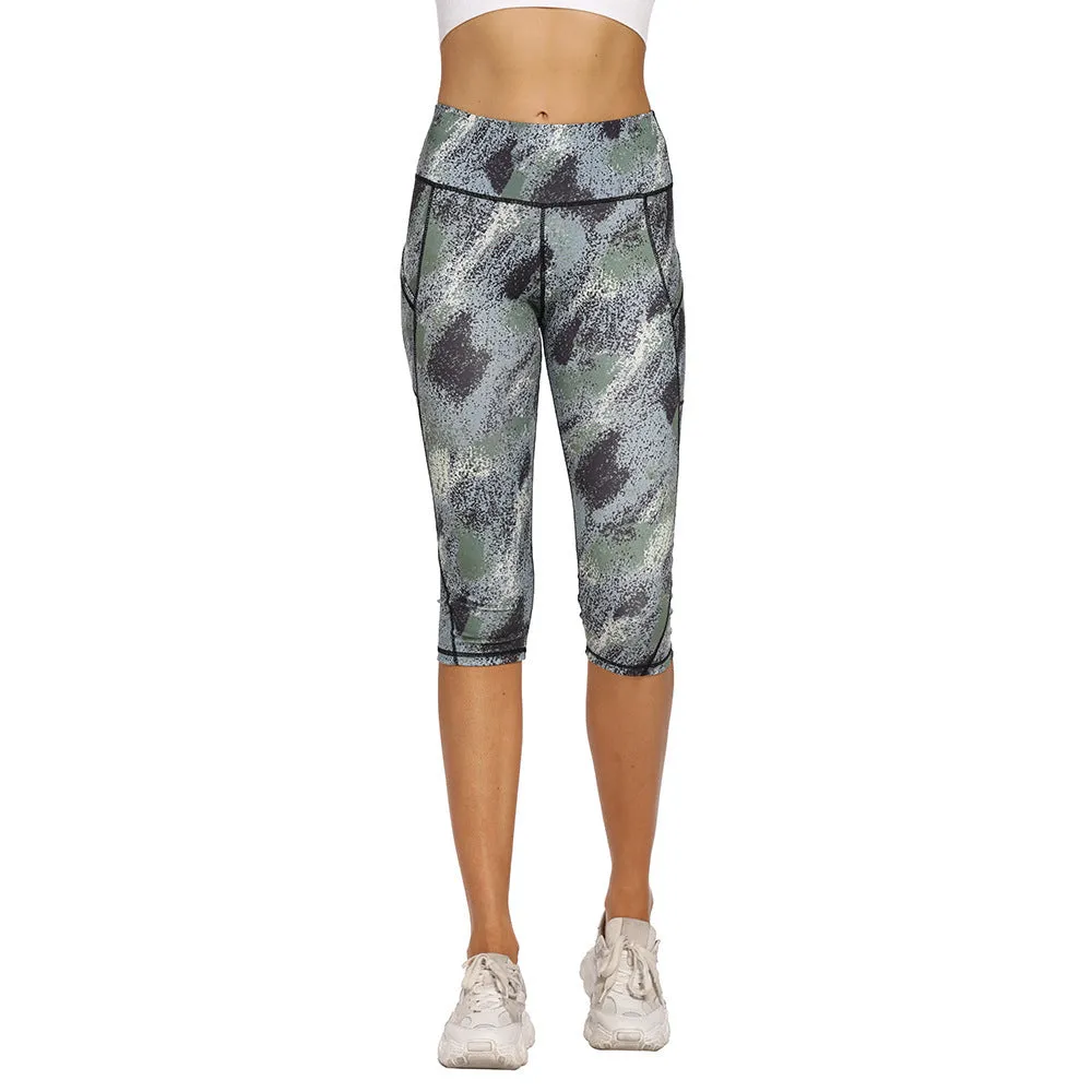 Floral Print Pocket Yoga Women's Camouflage Leggings For Women