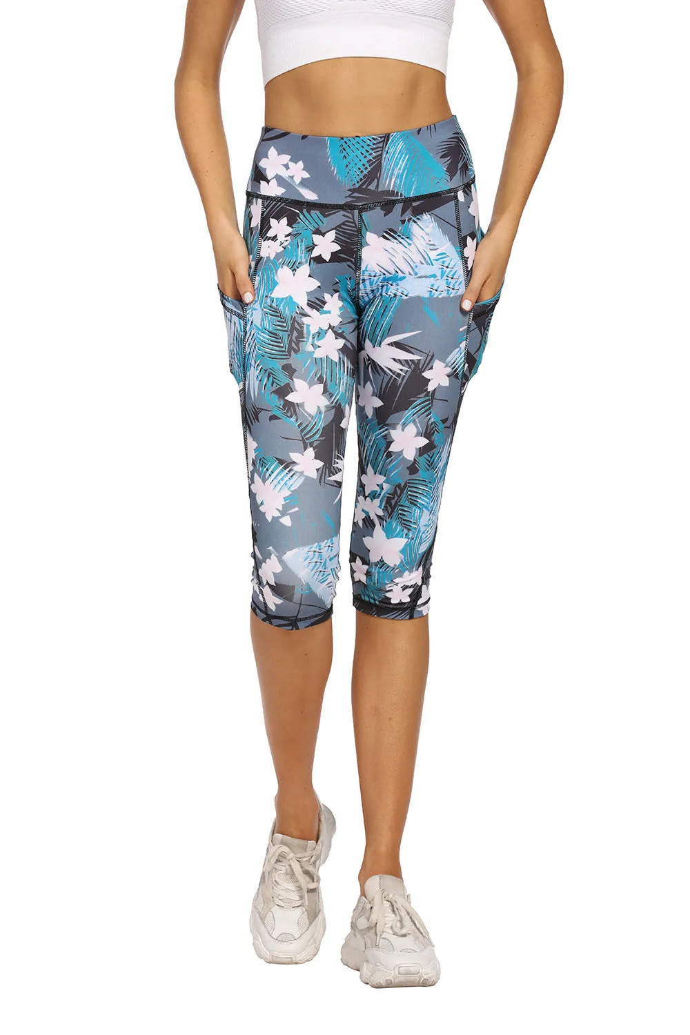 Floral Print Pocket Yoga Women's Camouflage Leggings For Women