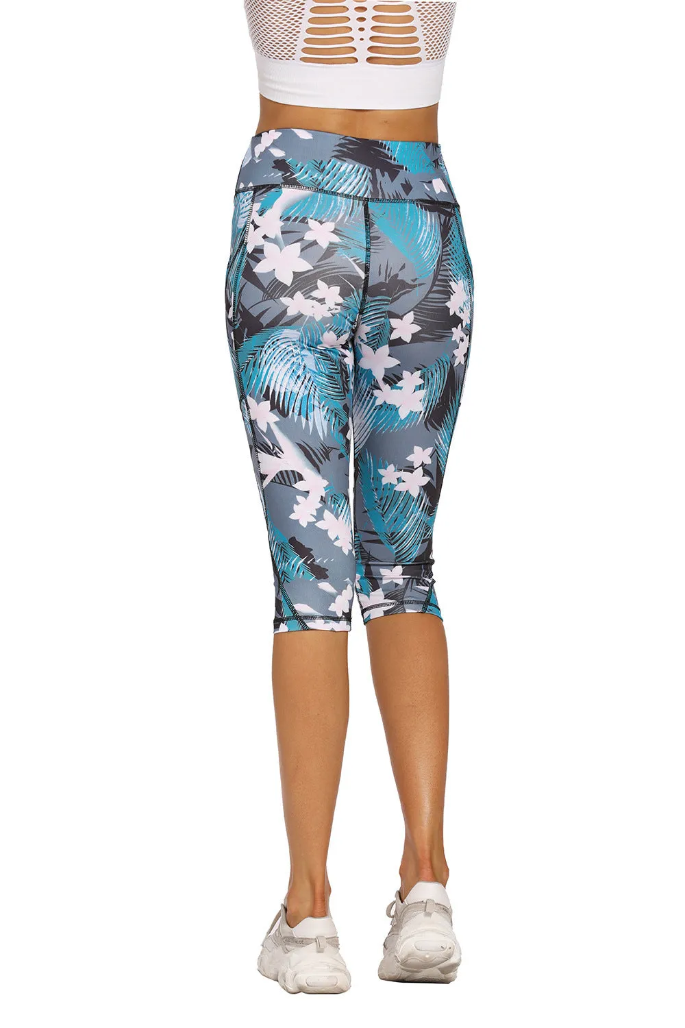 Floral Print Pocket Yoga Women's Camouflage Leggings For Women