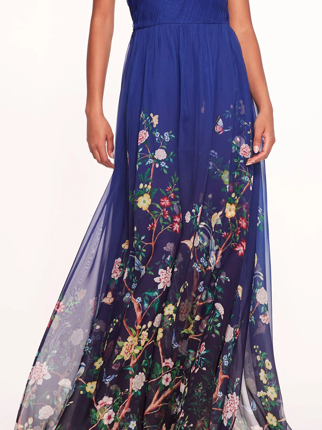 Flowering One Shoulder Gown