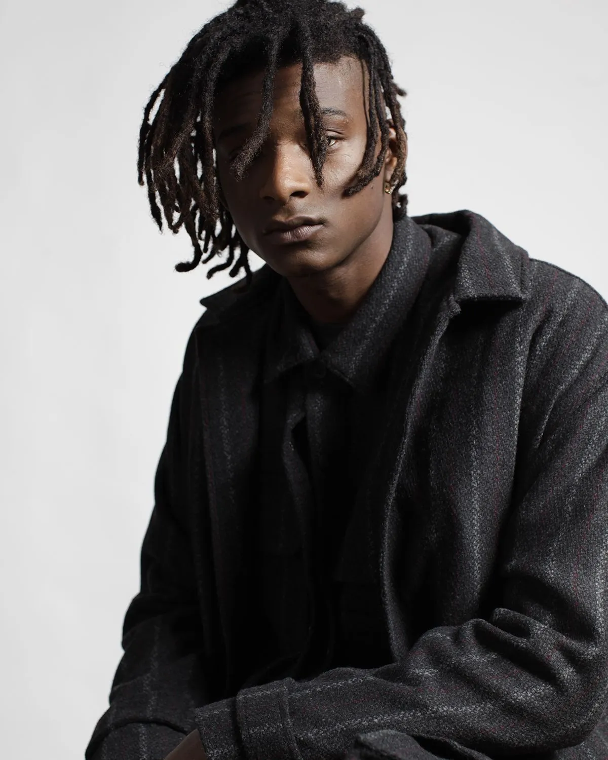 Honore Chalk Stripe Woven Overcoat (FINAL SALE)