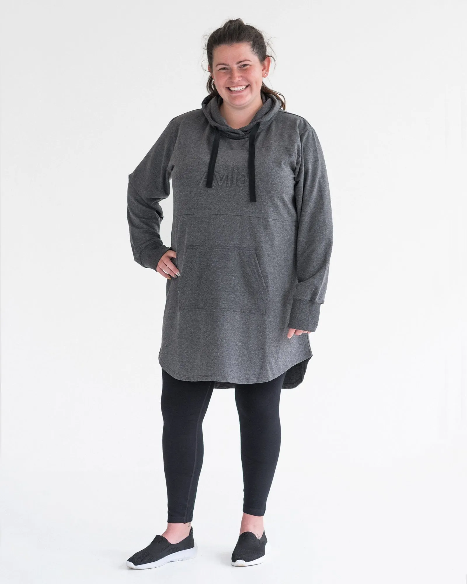 Hoodie Dress - Charcoal