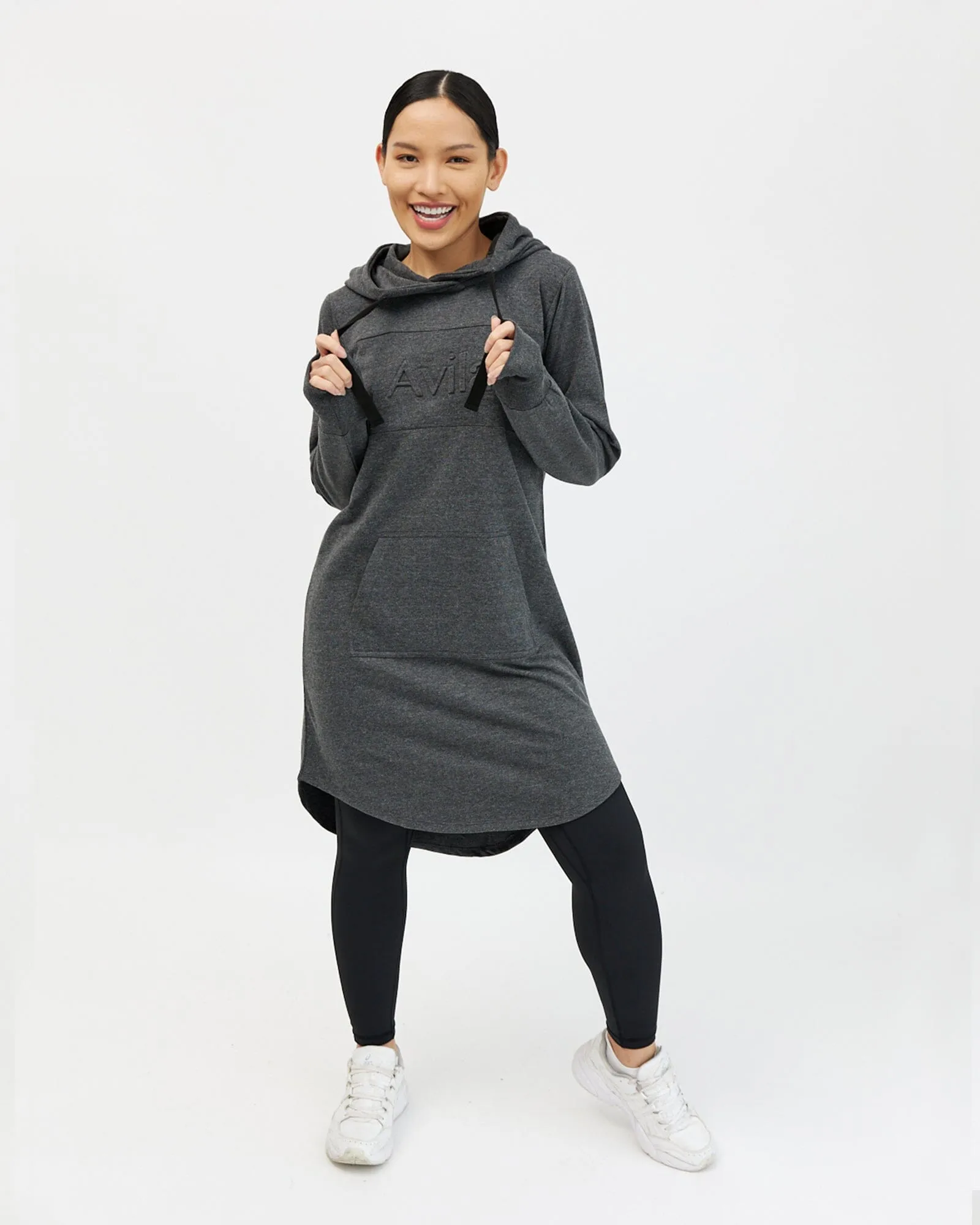 Hoodie Dress - Charcoal