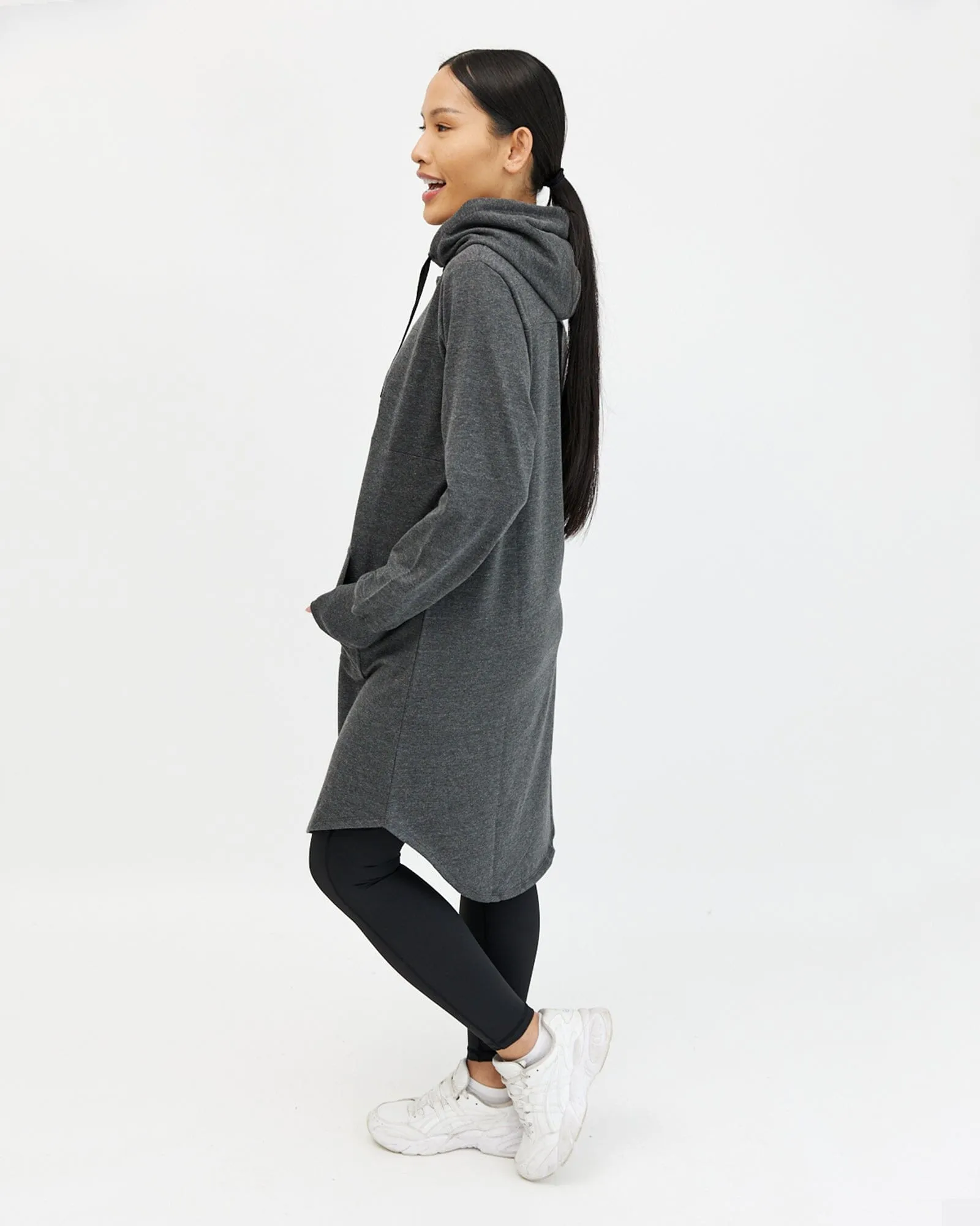 Hoodie Dress - Charcoal