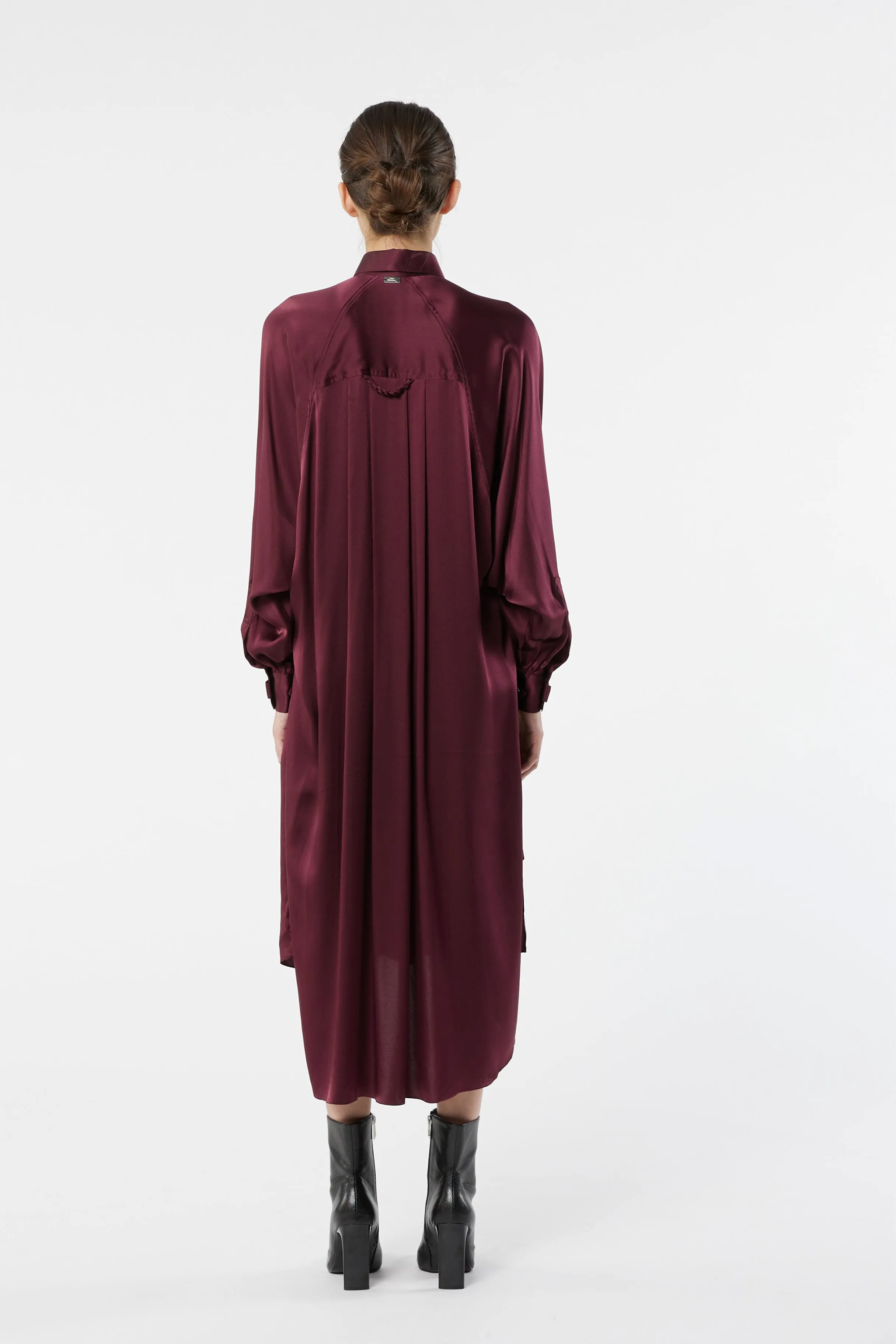 LAND plum - silk fluid dress
