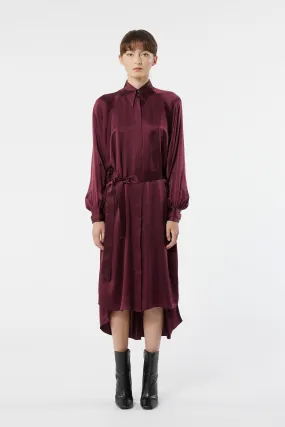 LAND plum - silk fluid dress