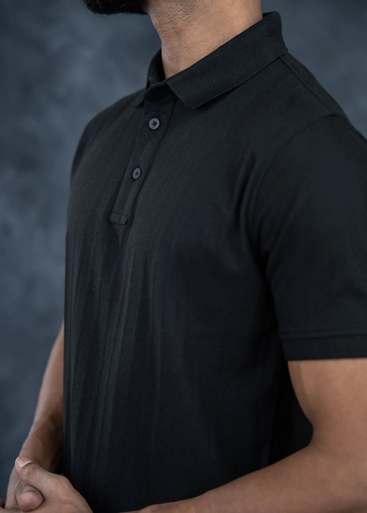 LCY | Structured Vertical Stripe Premium Polo