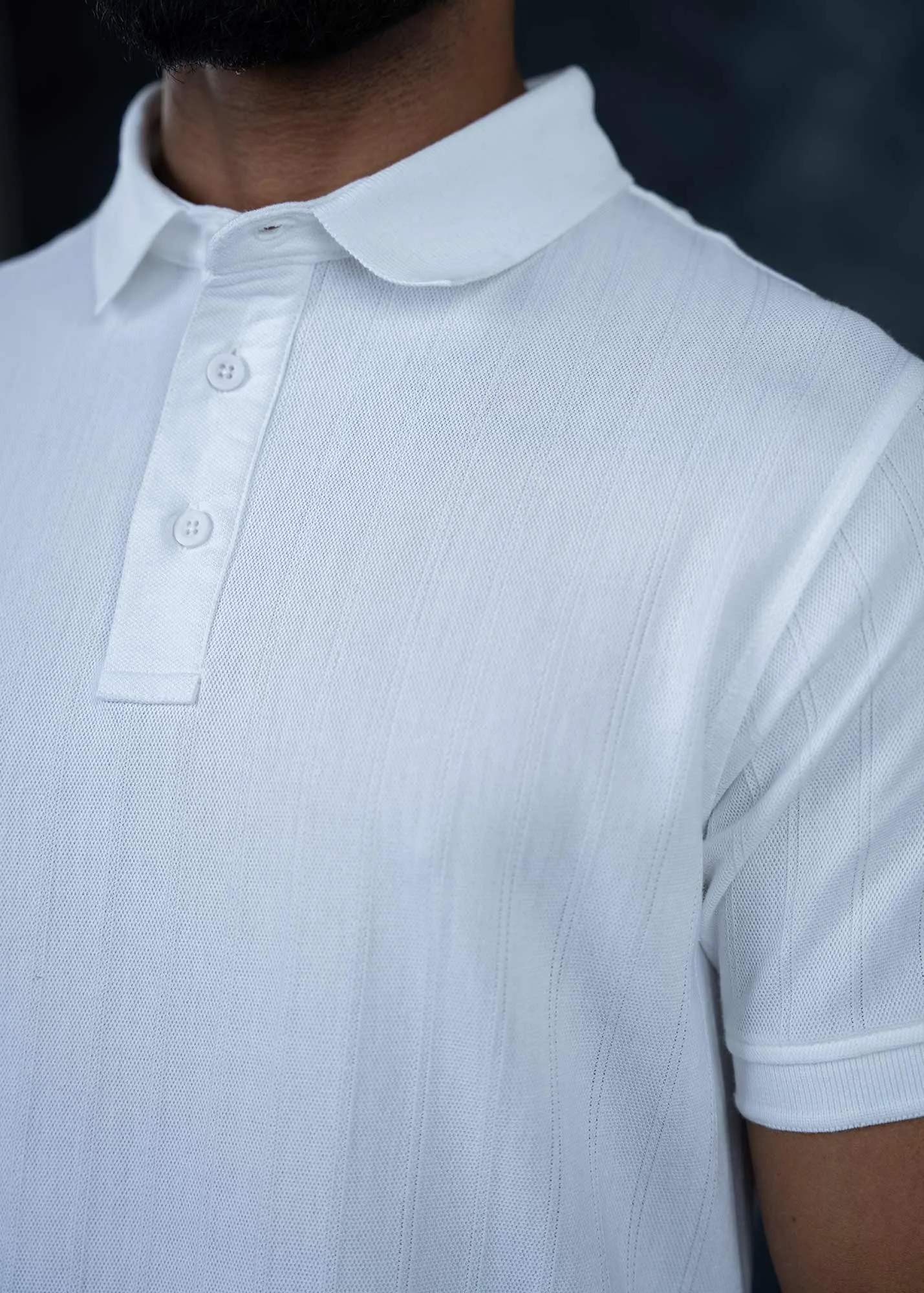 LCY | Structured Vertical Stripe Premium Polo