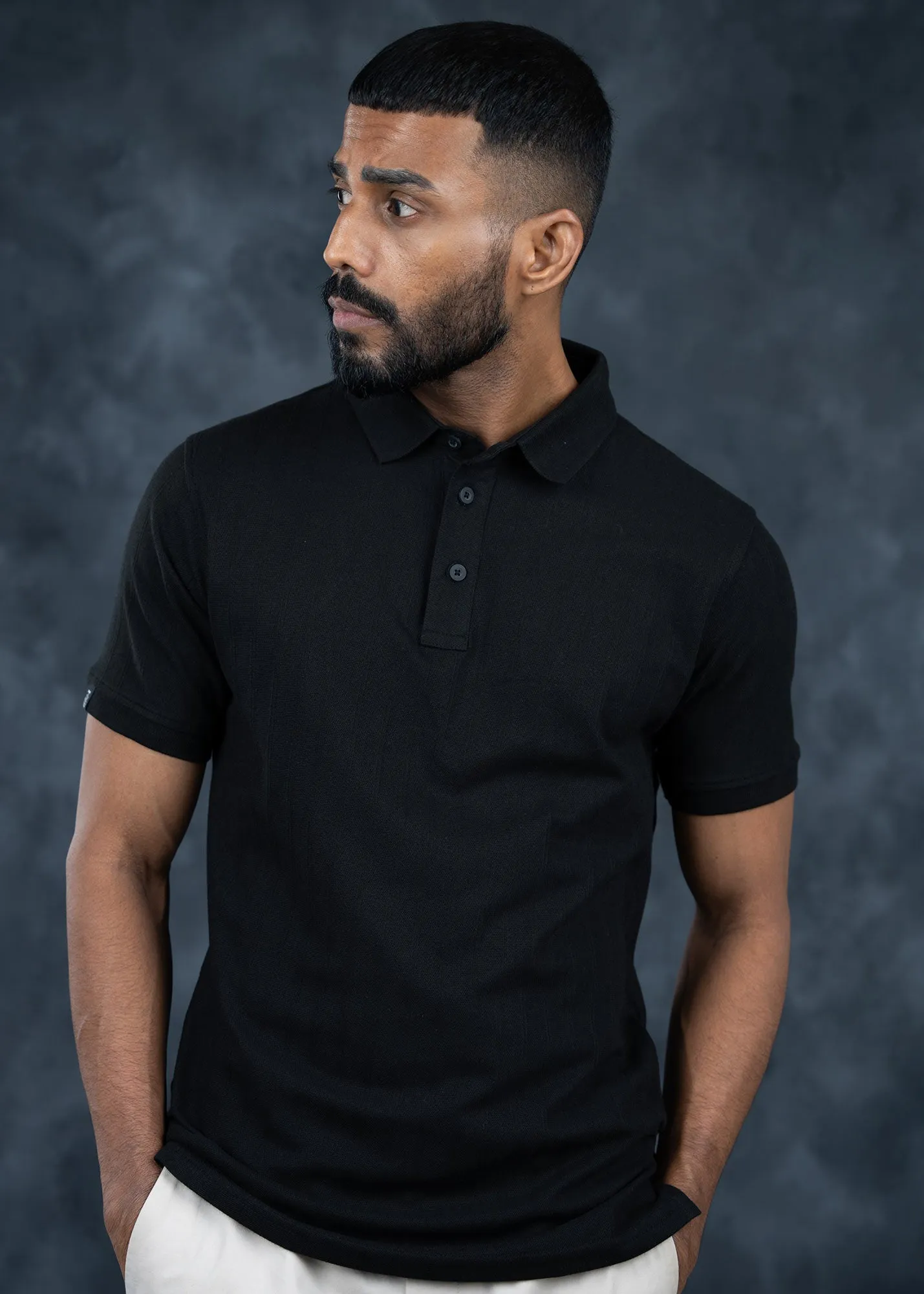 LCY | Structured Vertical Stripe Premium Polo