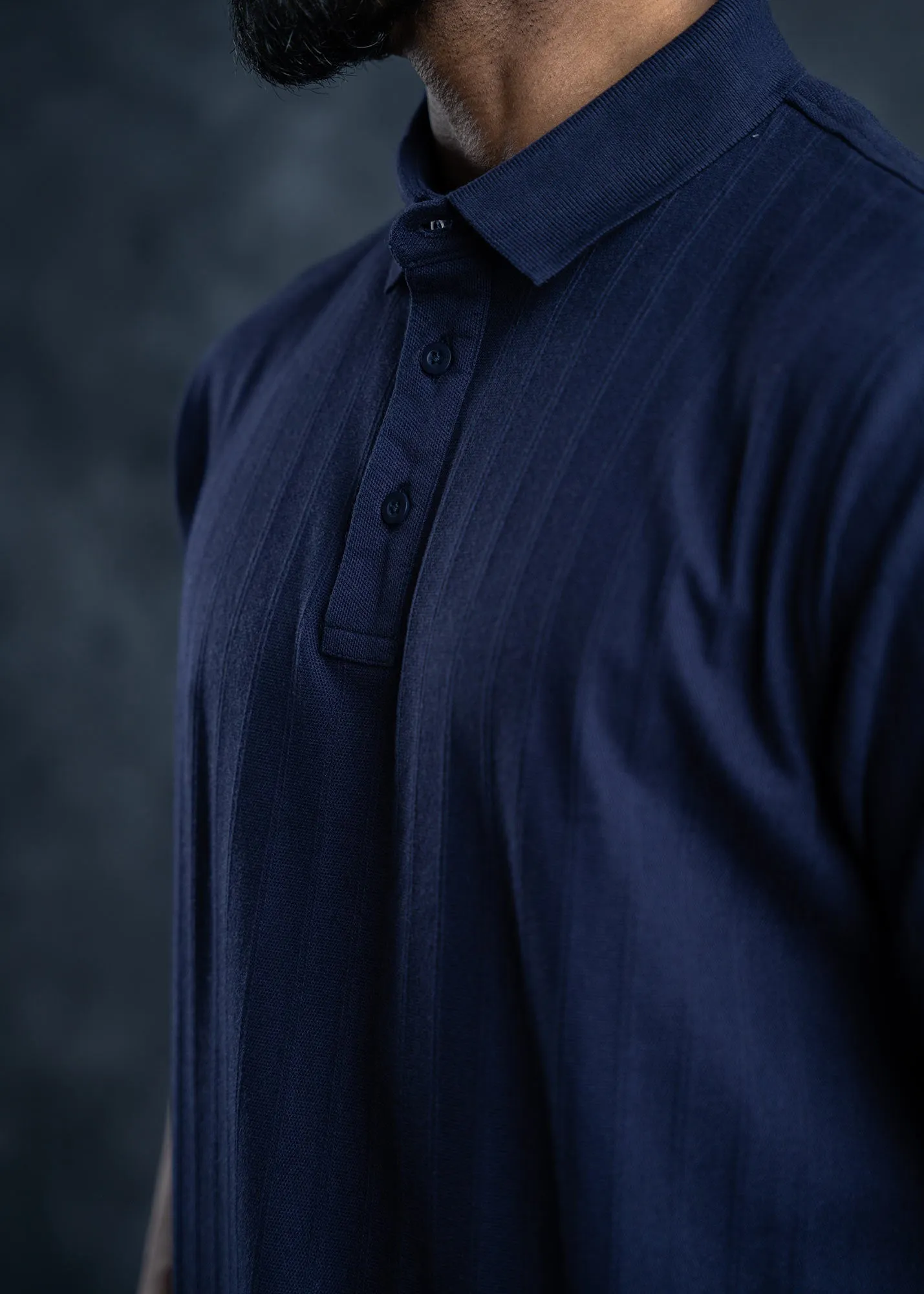 LCY | Structured Vertical Stripe Premium Polo