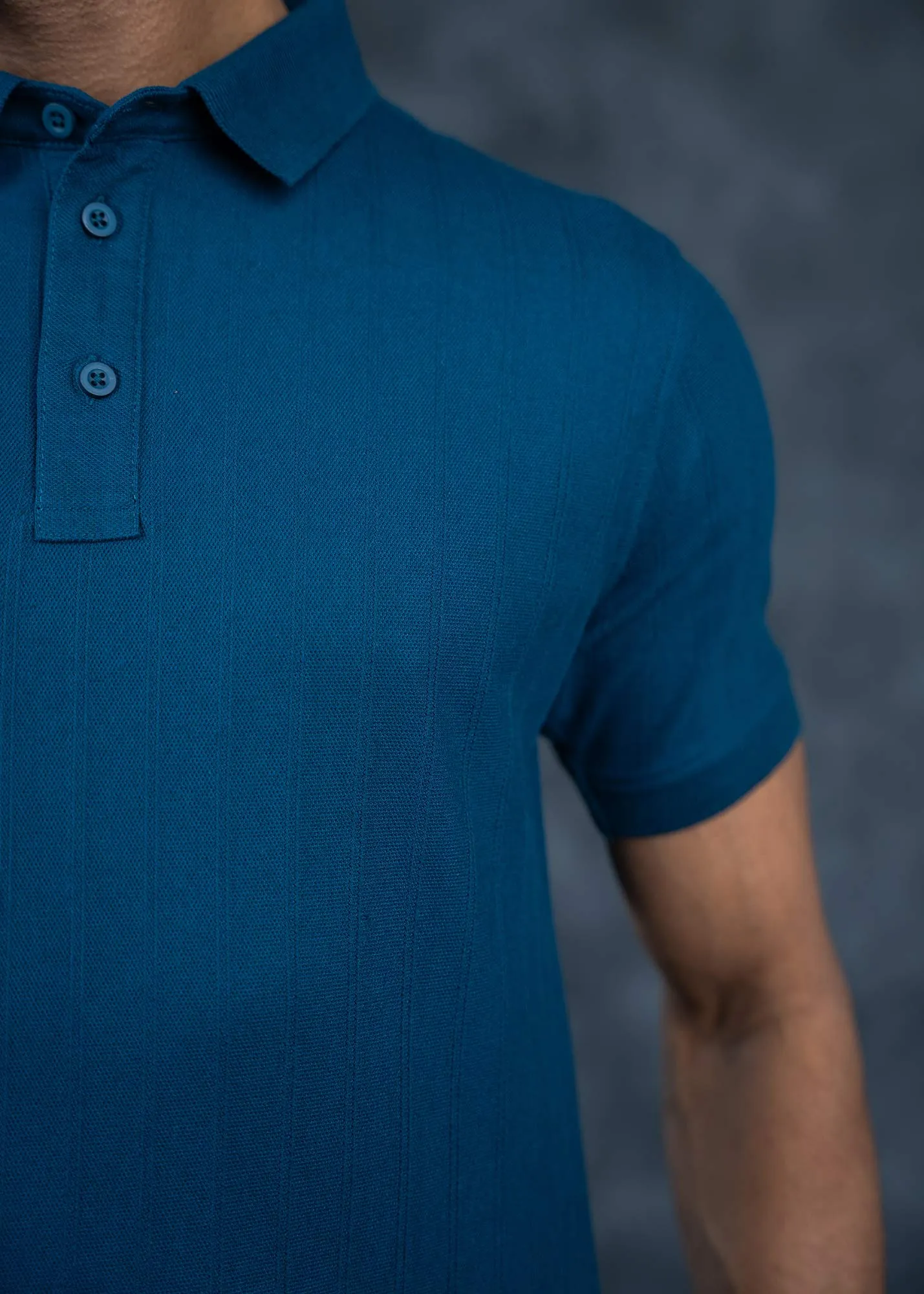 LCY | Structured Vertical Stripe Premium Polo