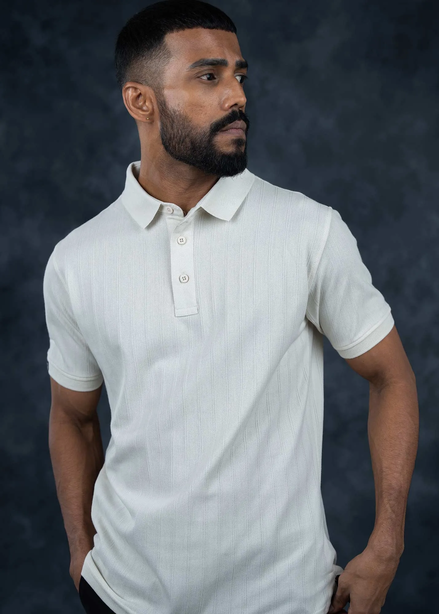 LCY | Structured Vertical Stripe Premium Polo