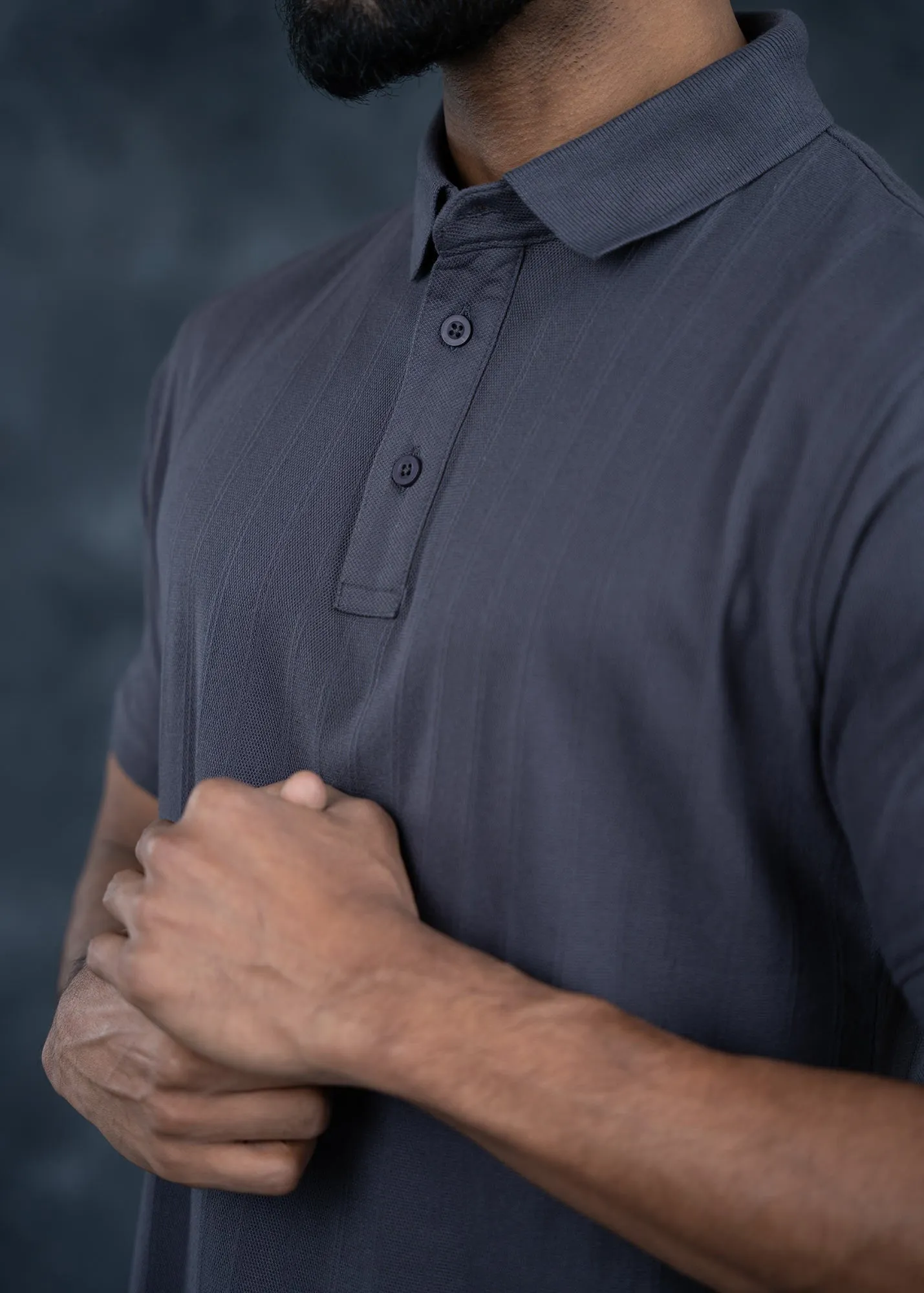 LCY | Structured Vertical Stripe Premium Polo