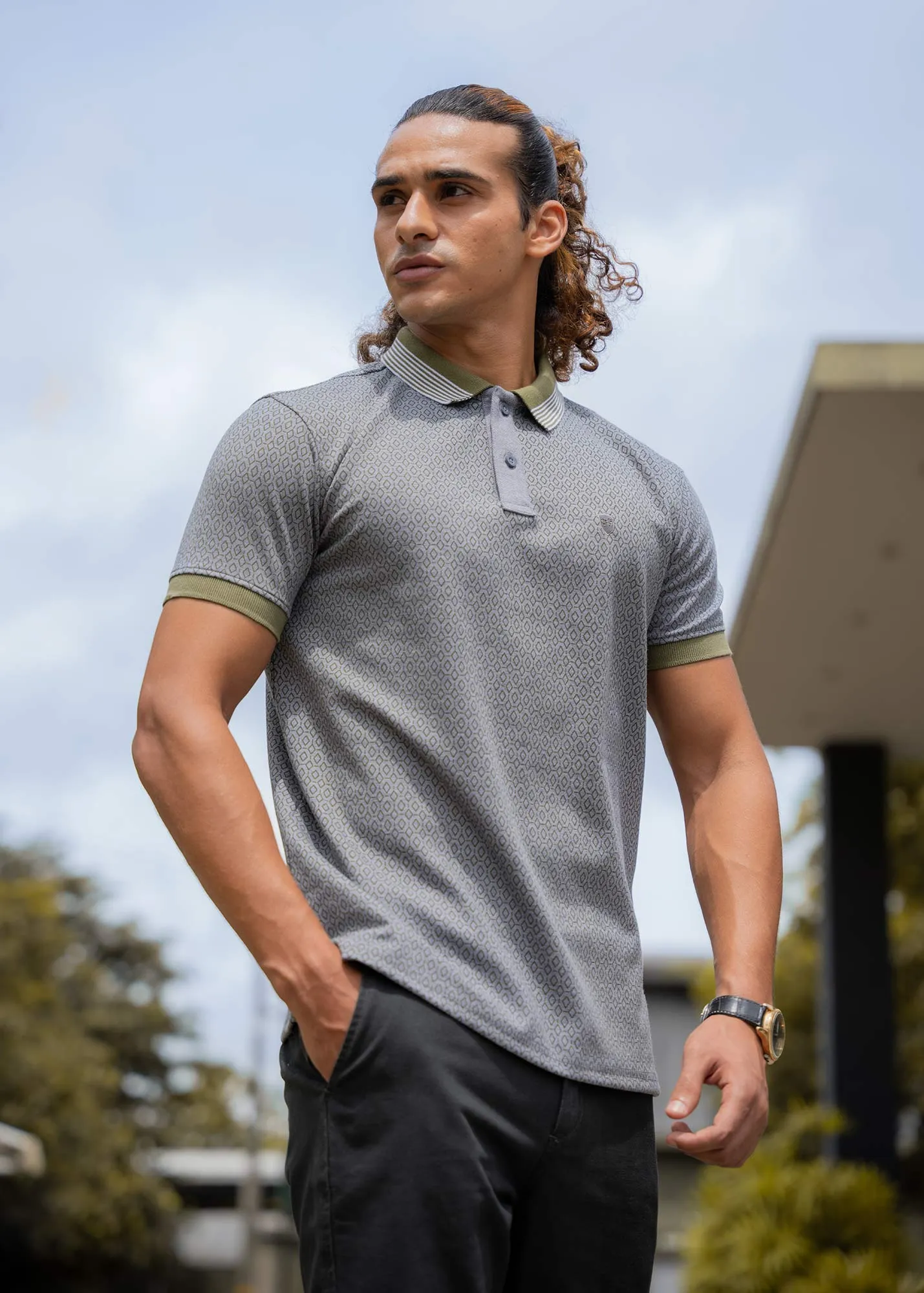 LCY | TIPPED COLLAR BIRD-EYE PIQUE POLO