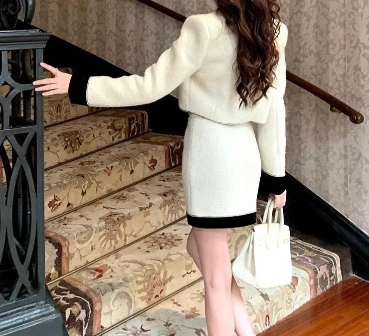LIANA Crop Top Jacket and Skirt Suit