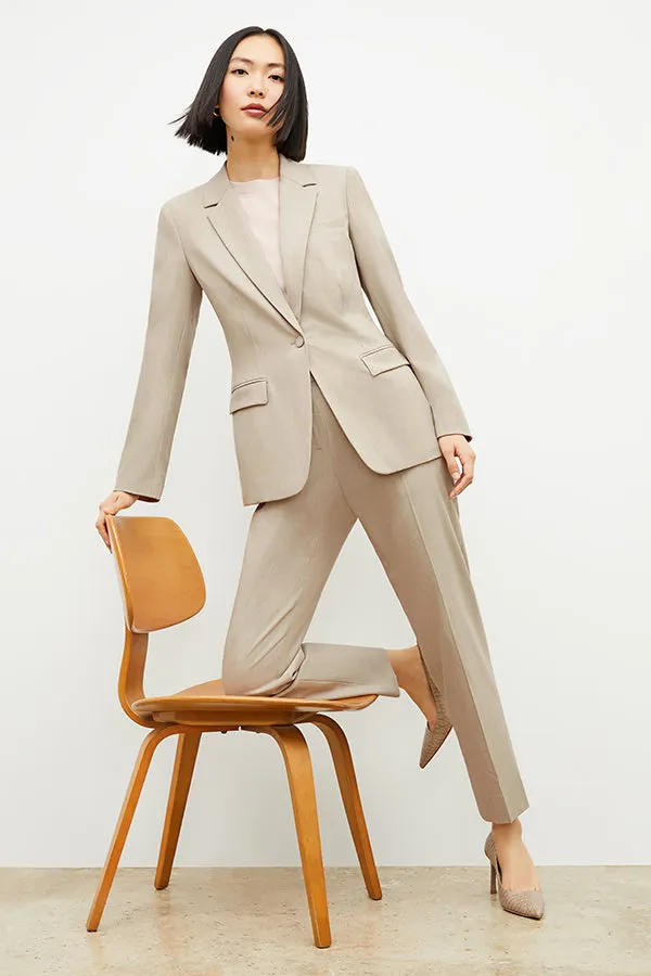 Mejia Pant - Washable Wool Twill :: Natural Melange