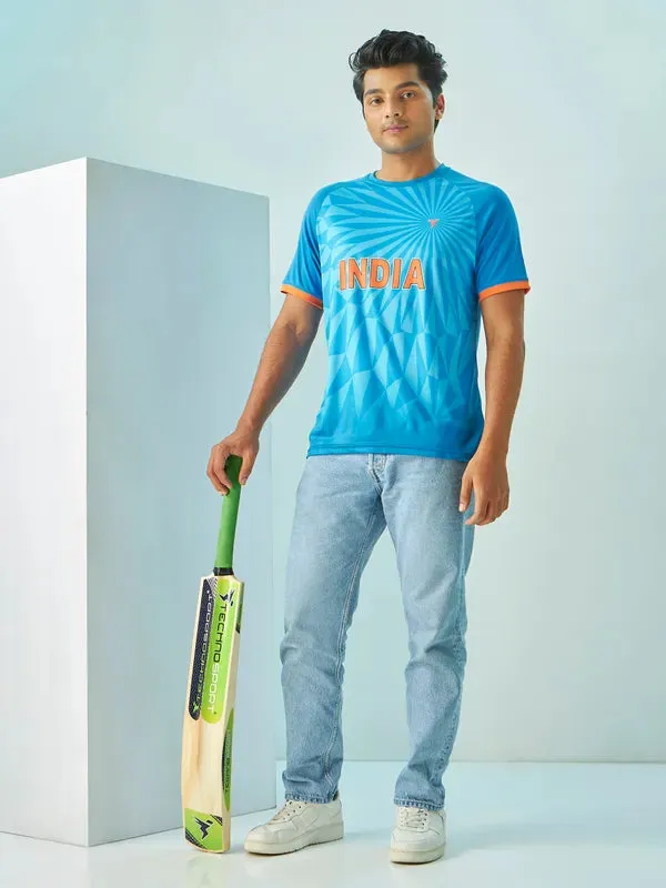Men INDIA Printed Slim Fit Crew Neck T-shirt with TECHNO GUARD