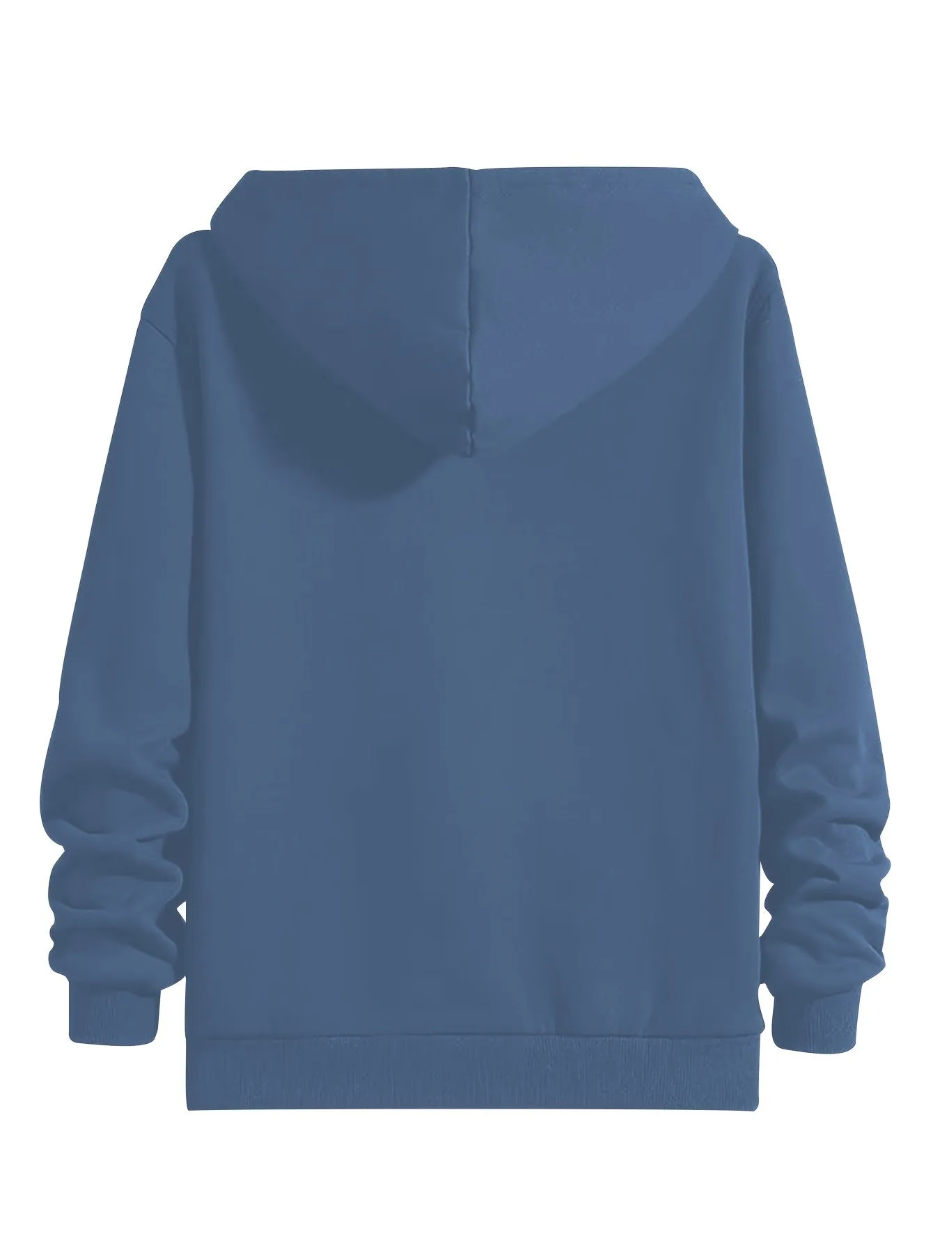Men's Casual Fleece-Lined Hooded Jacket - Solid Color, Zip-Up with Pockets for Fall/Winter, PLUS SIZE
