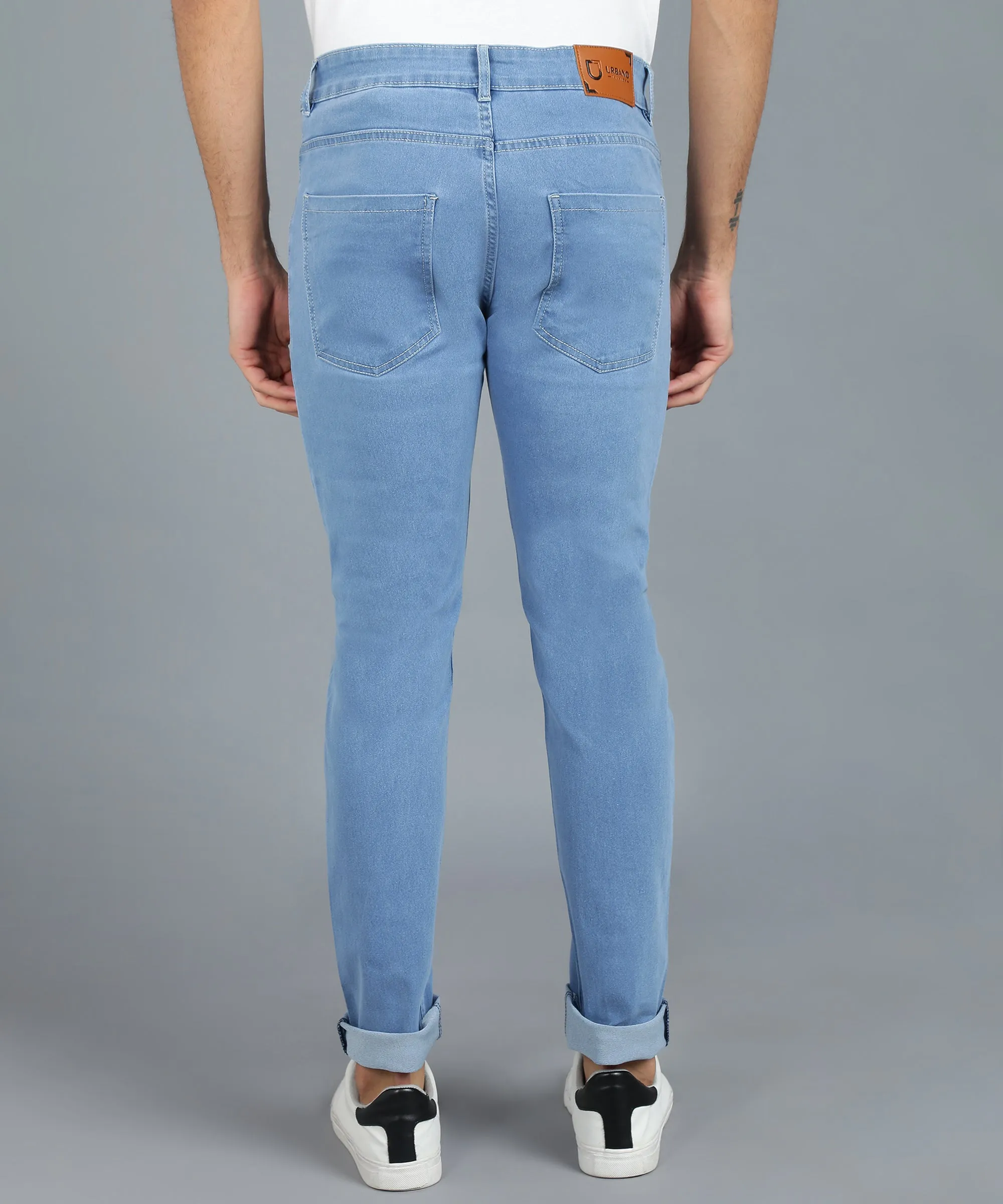 Men's Light Blue Slim Fit Jeans Stretchable