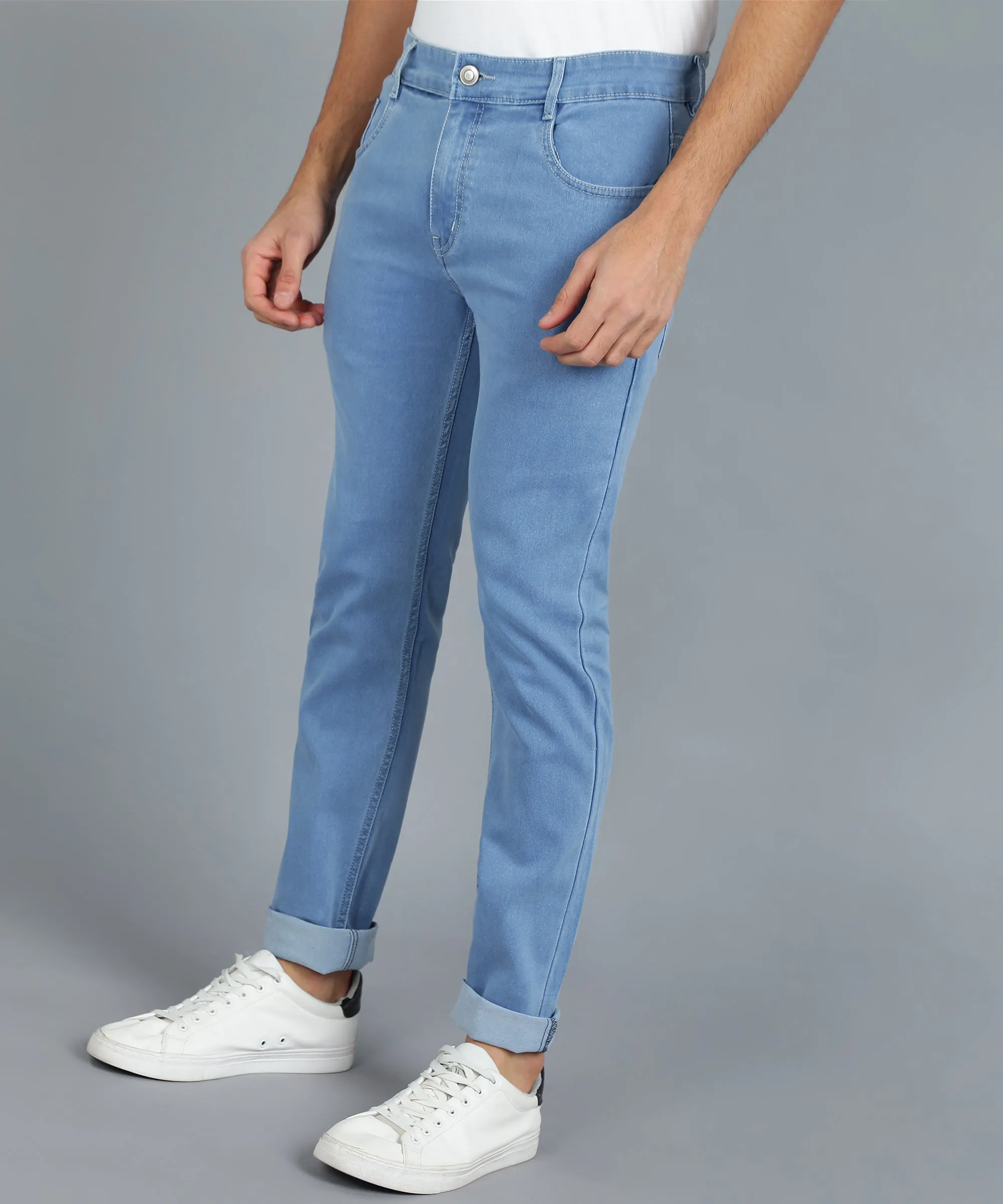 Men's Light Blue Slim Fit Jeans Stretchable