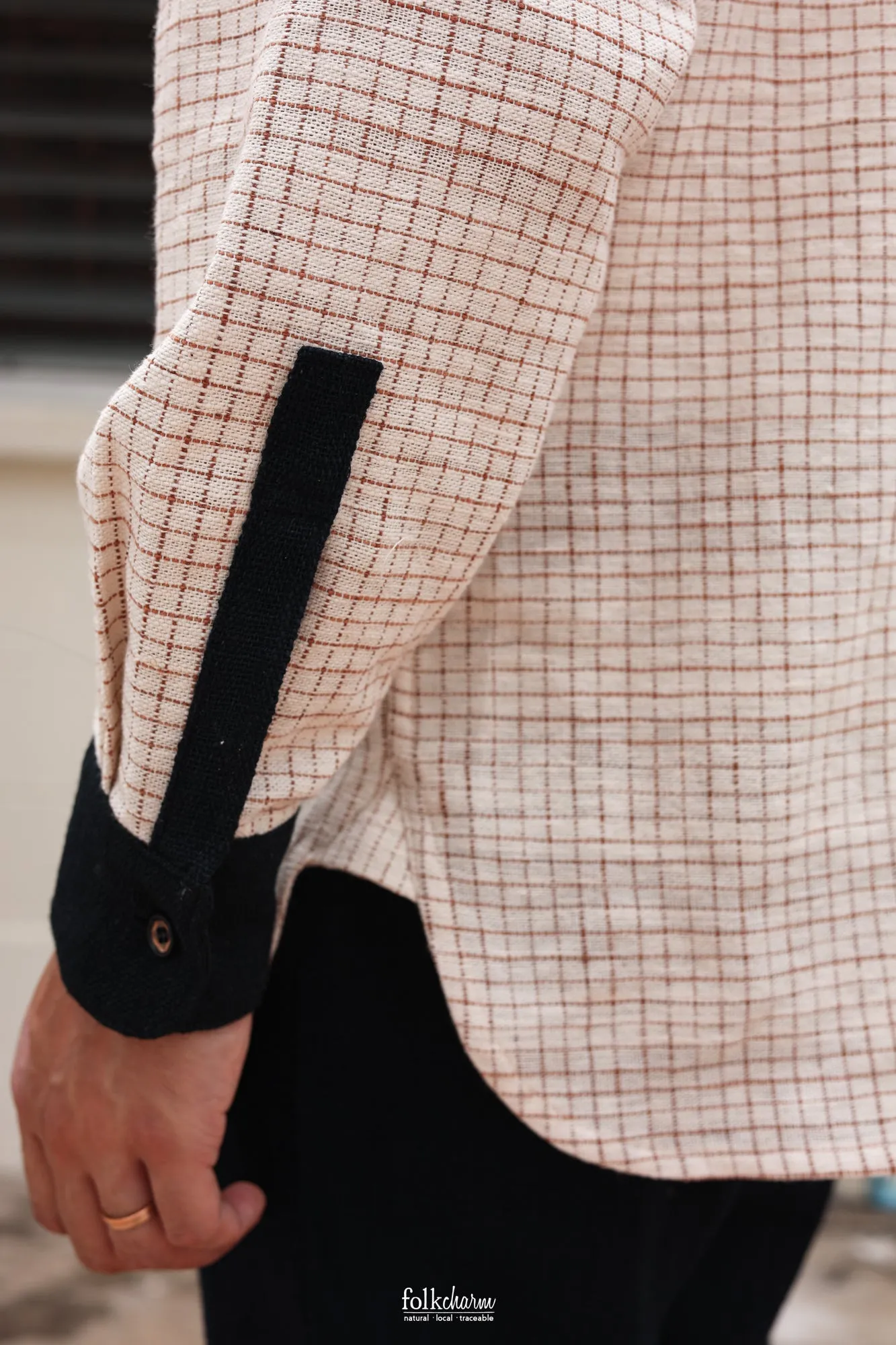Mens *NEW* Relaxed-fit Mandarin Collar Longsleeve Shirt