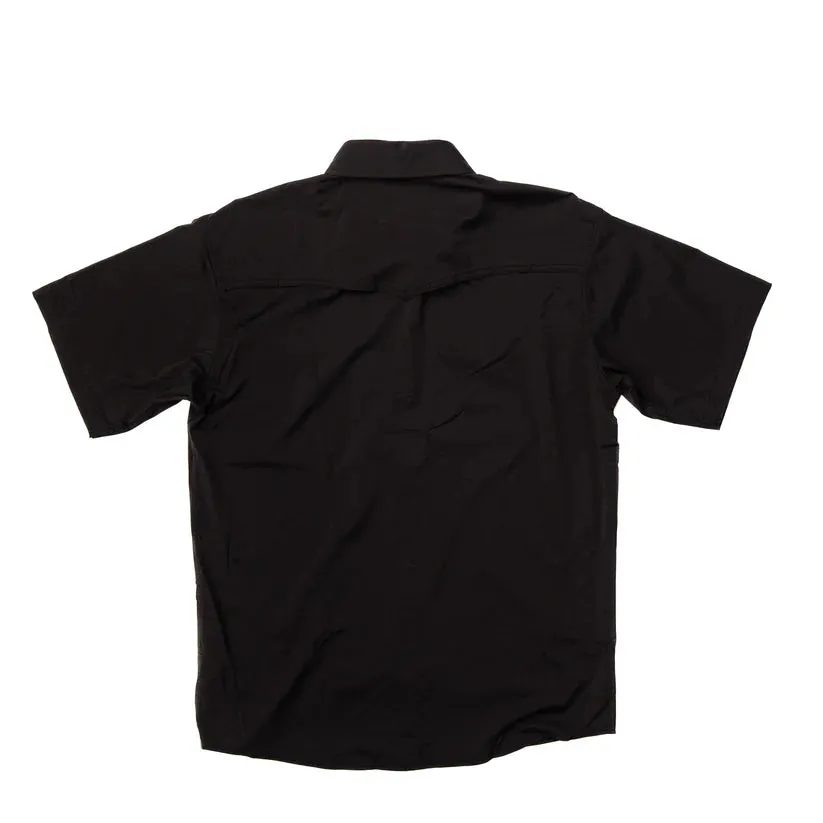 Men's Poncho Slim Fit Black Pearl Snap Shirt Bandera-Blk