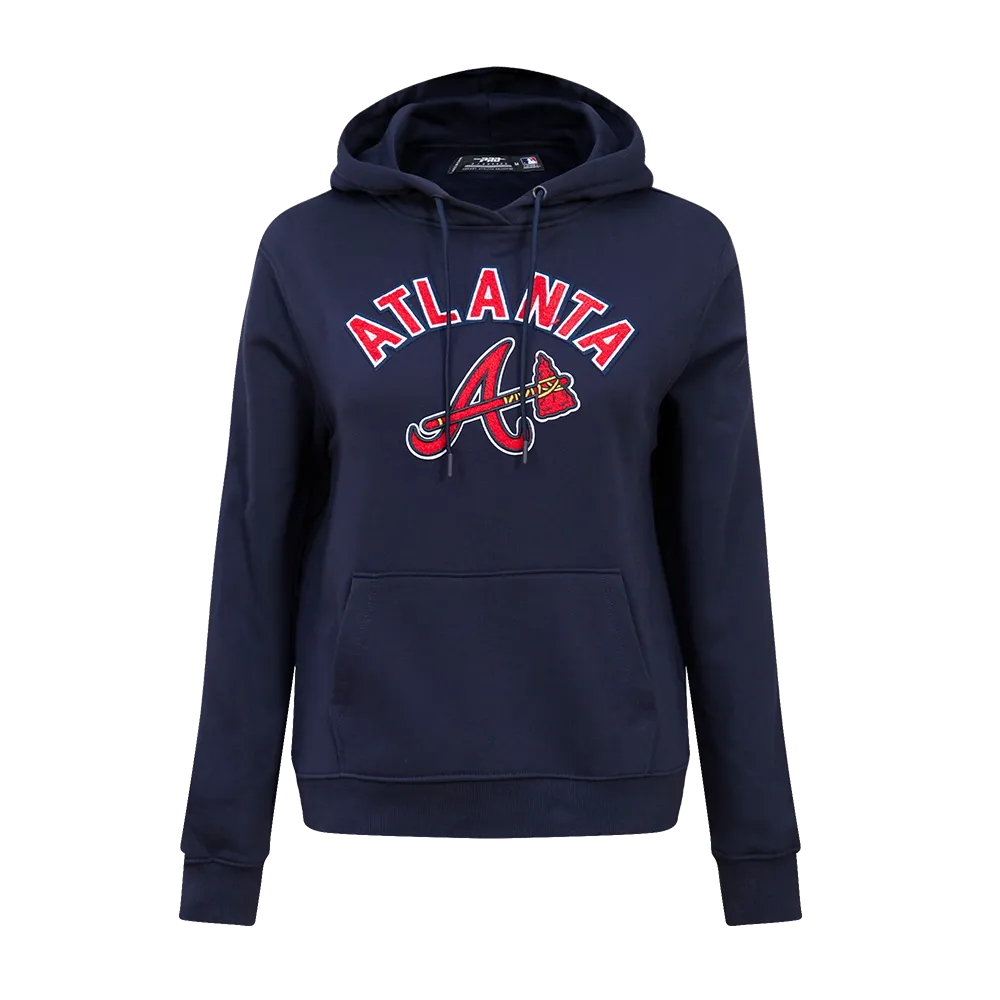 MLB ATLANTA BRAVES CLASSIC WOMEN'S PO HOODIE (MIDNIGHT NAVY)