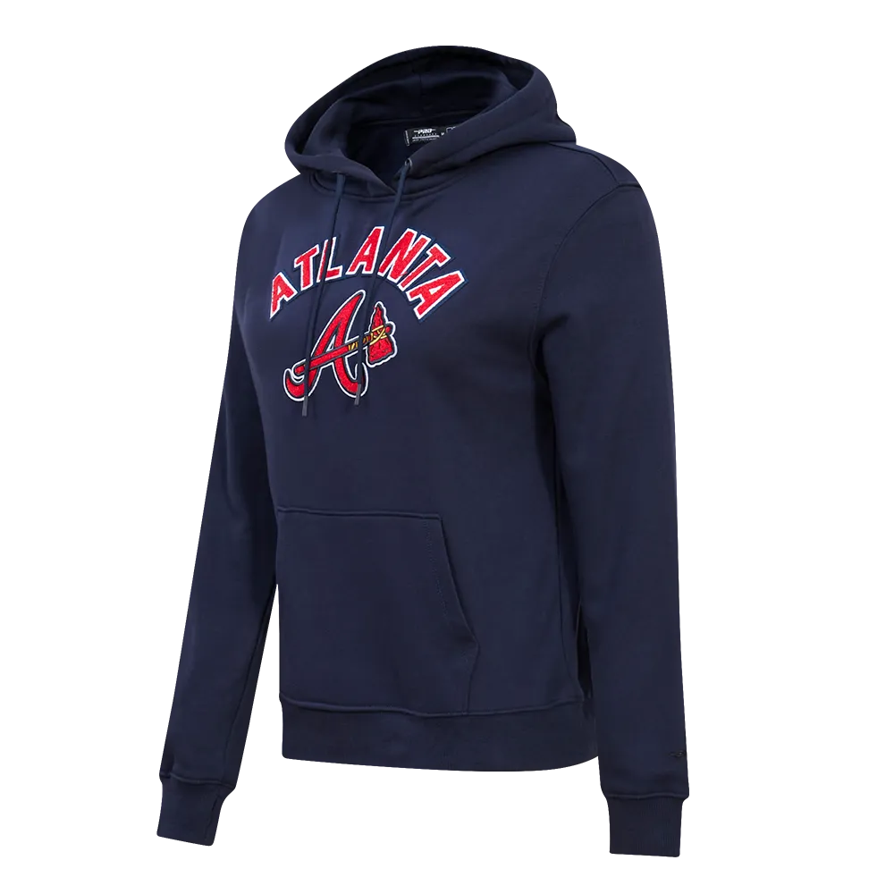 MLB ATLANTA BRAVES CLASSIC WOMEN'S PO HOODIE (MIDNIGHT NAVY)