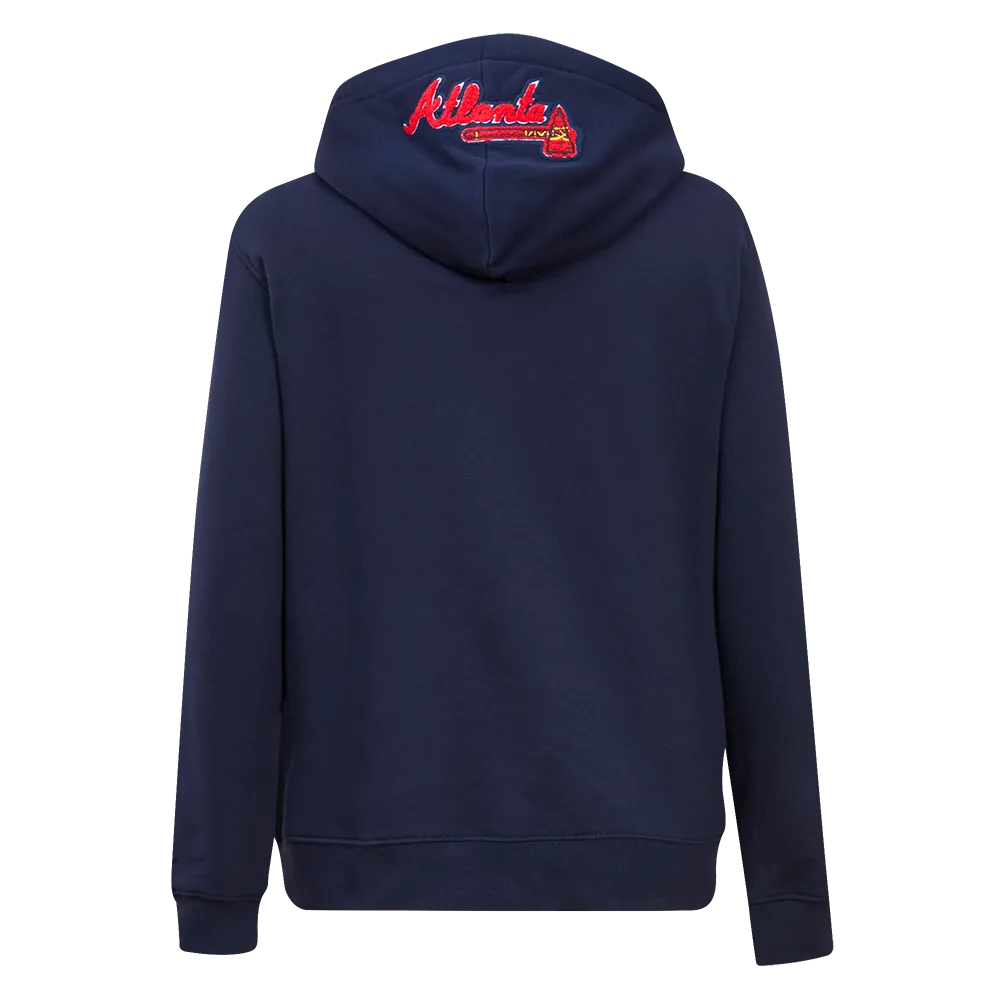 MLB ATLANTA BRAVES CLASSIC WOMEN'S PO HOODIE (MIDNIGHT NAVY)