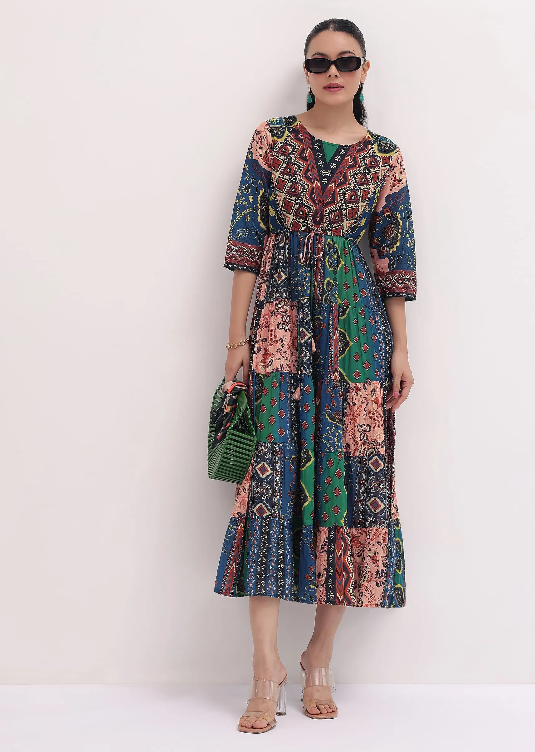 Multicolour Printed Cotton Dress