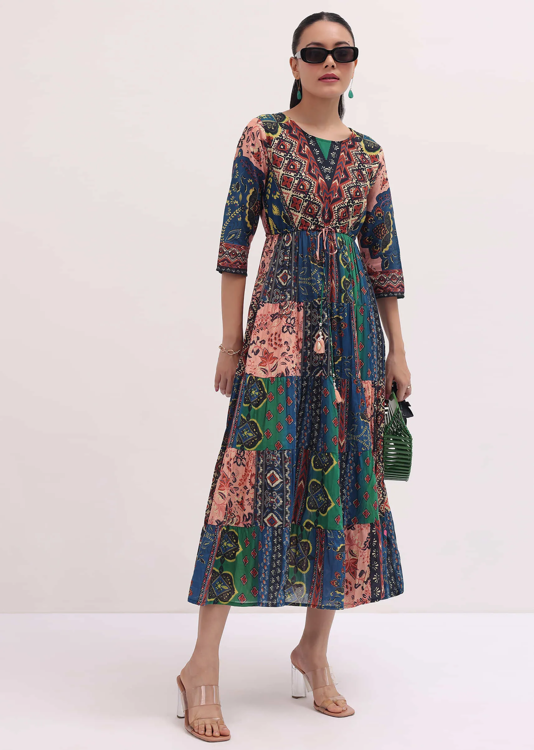 Multicolour Printed Cotton Dress