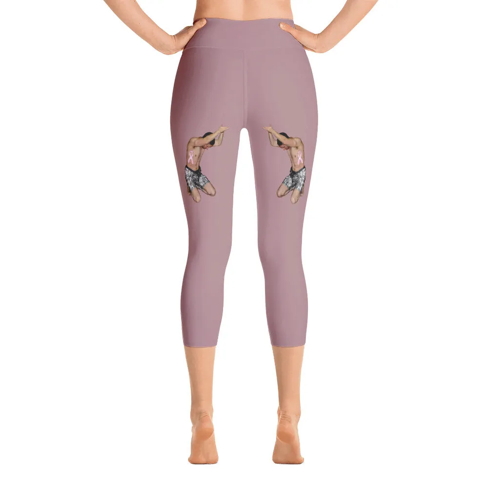 Our best viral leggings dusty rose awesome goddess white letters