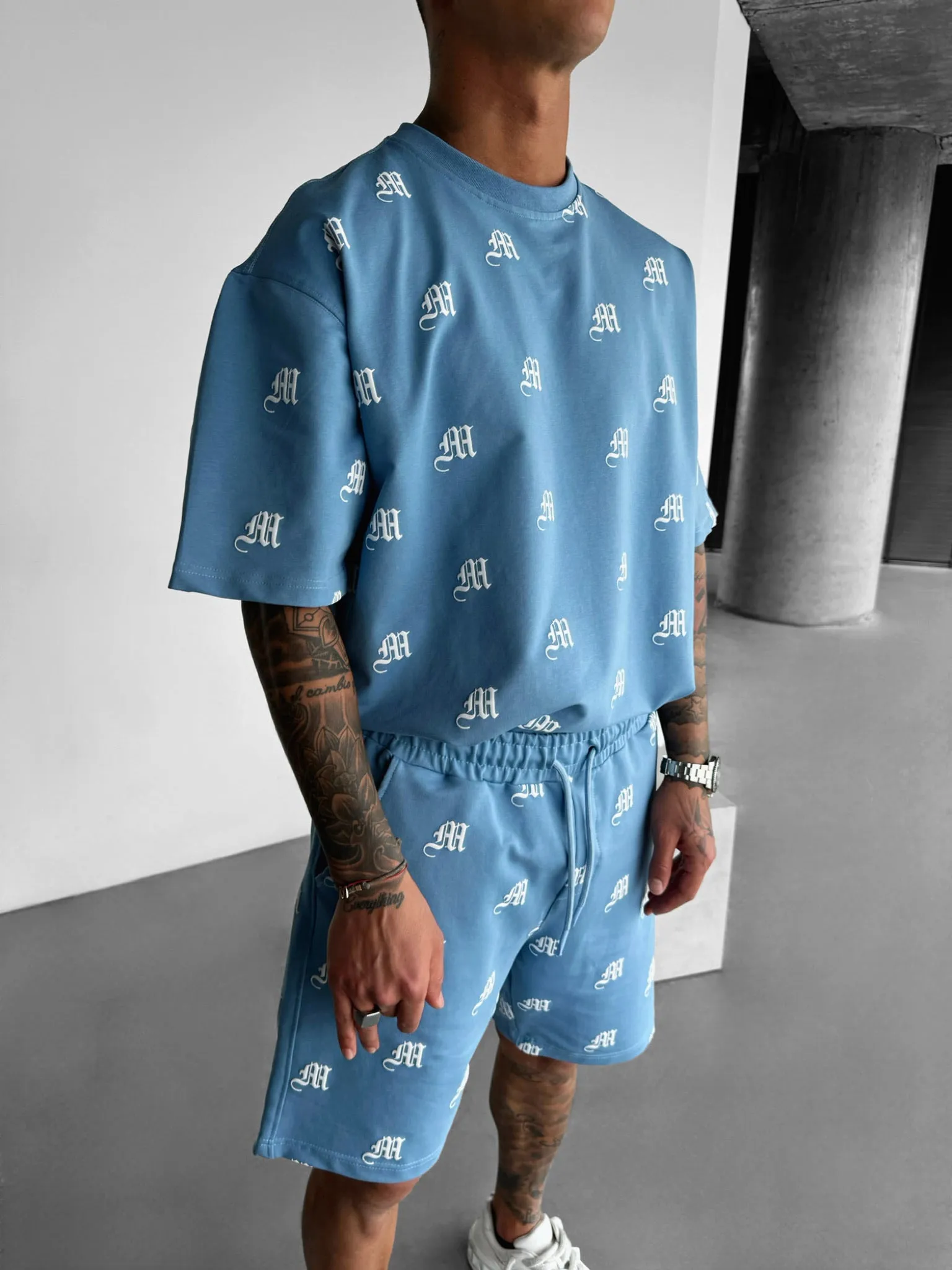 Oversize Initial T-shirt - Blue