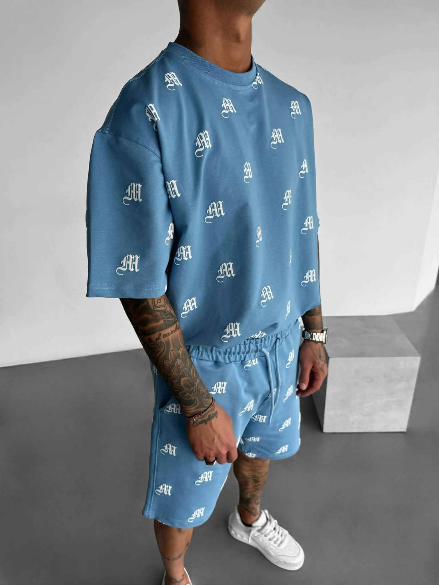 Oversize Initial T-shirt - Blue
