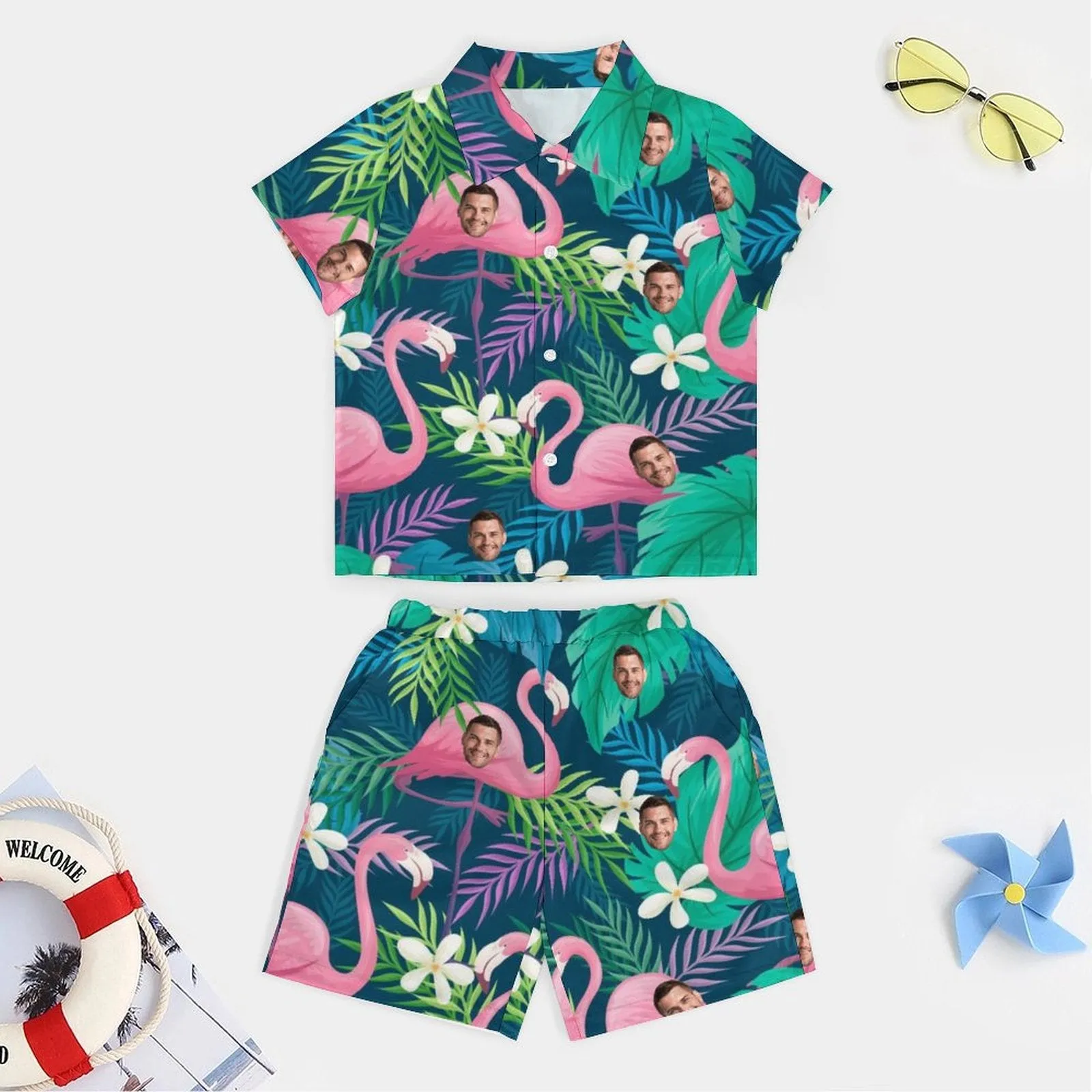 Personalized Face Photo Children's Casual Beach Set