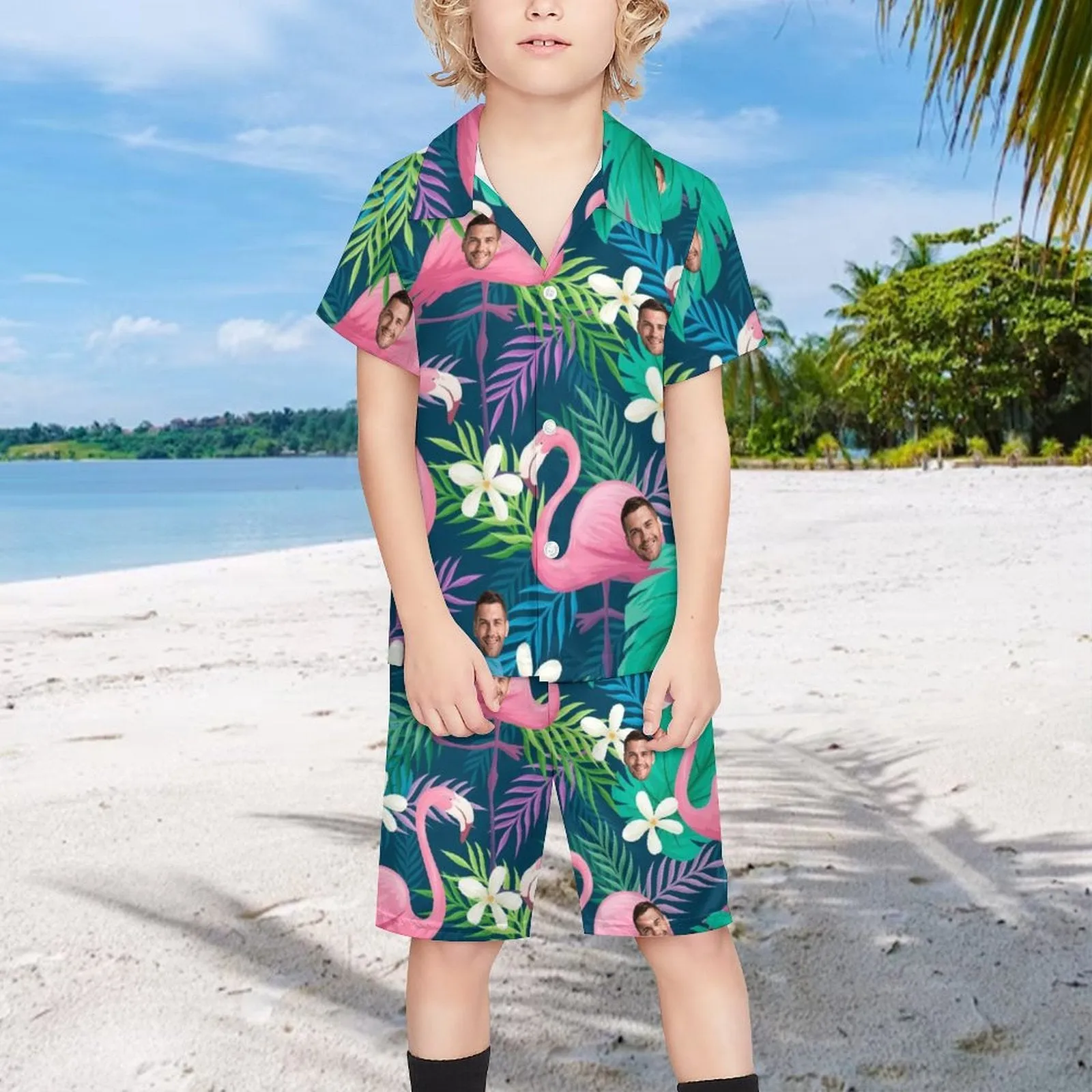 Personalized Face Photo Children's Casual Beach Set