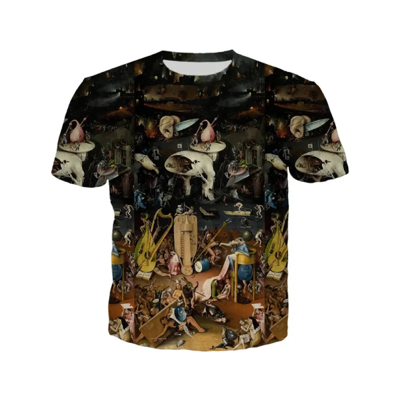 Printed Round Neck  Short Sleeve T Shirt