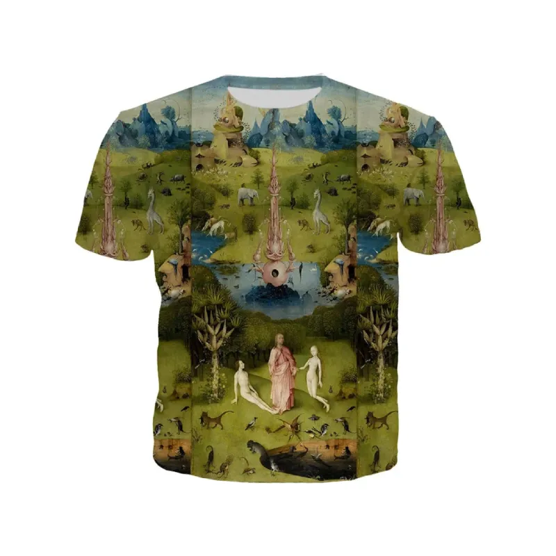 Printed Round Neck  Short Sleeve T Shirt