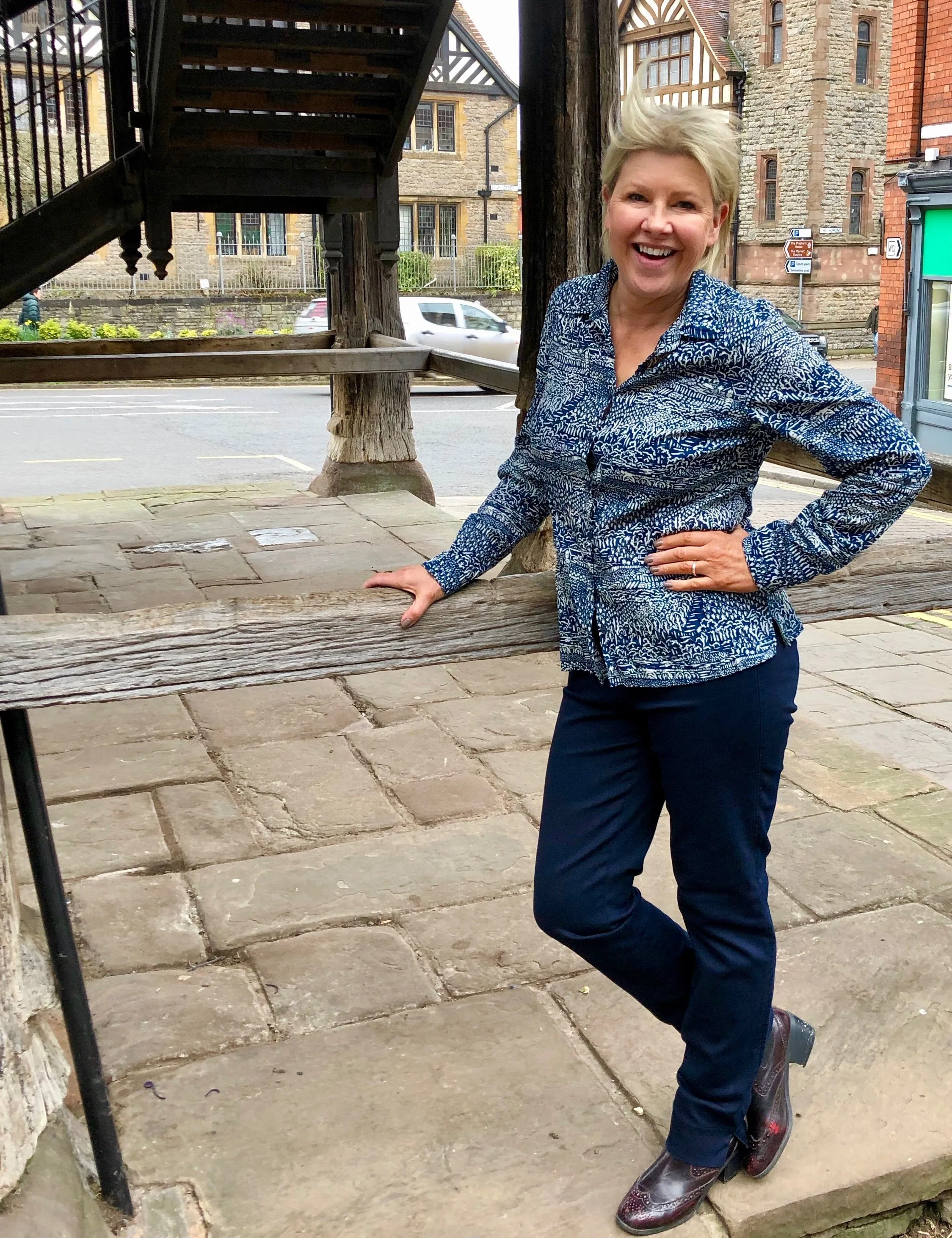 Robell Full Length Marie Trousers in Navy 69