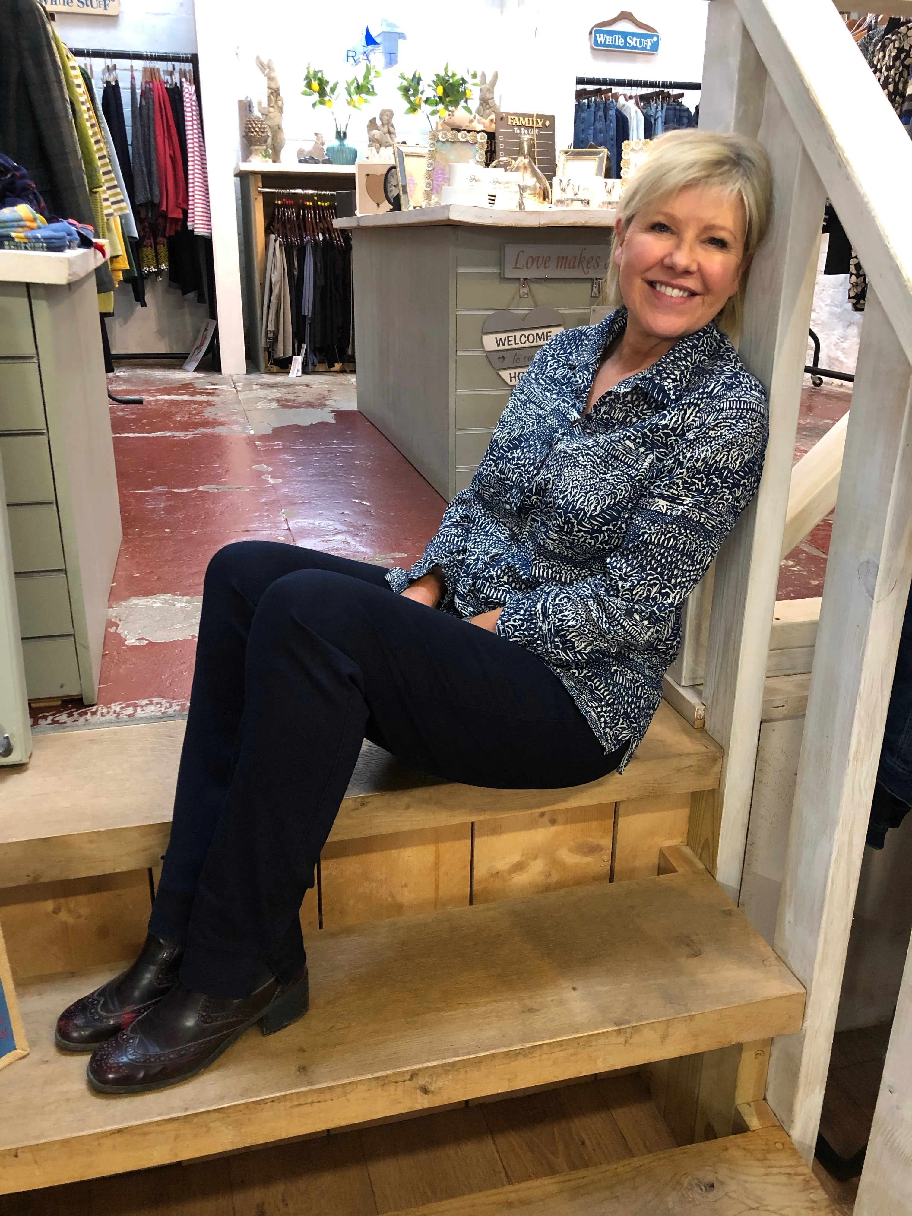 Robell Full Length Marie Trousers in Navy 69