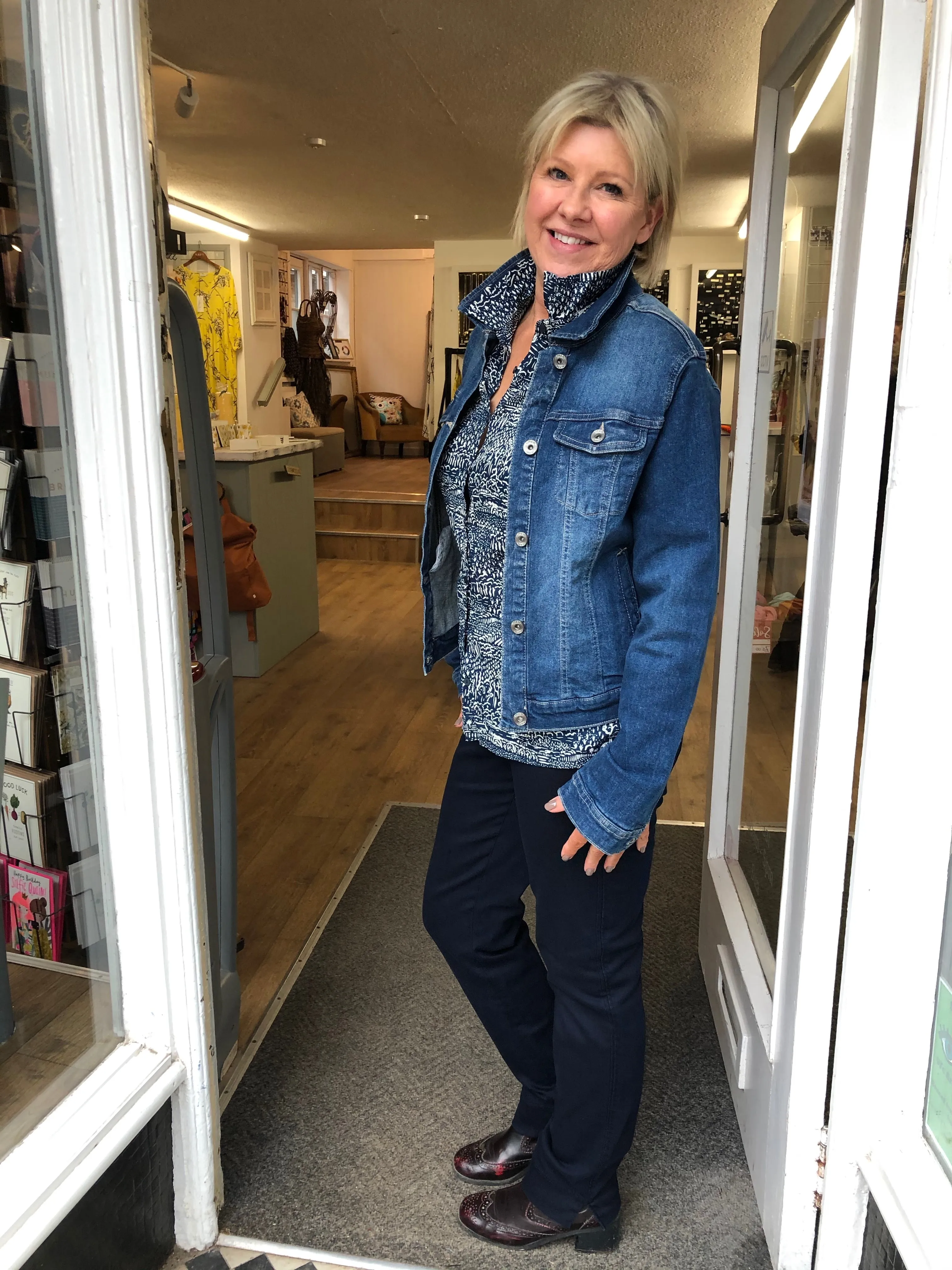 Robell Full Length Marie Trousers in Navy 69