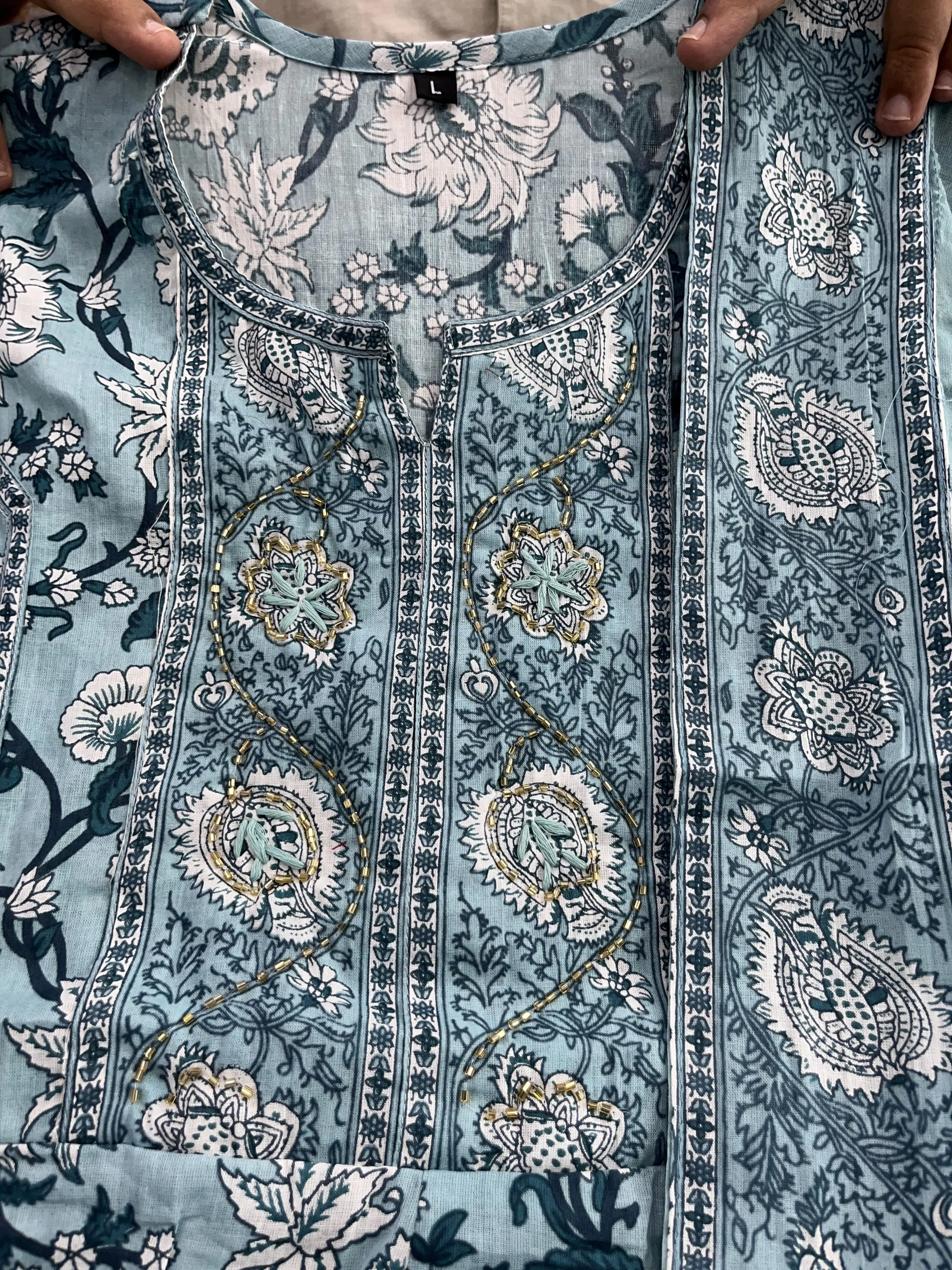 Sky Blue Anarkali Kurta Set With Dupatta