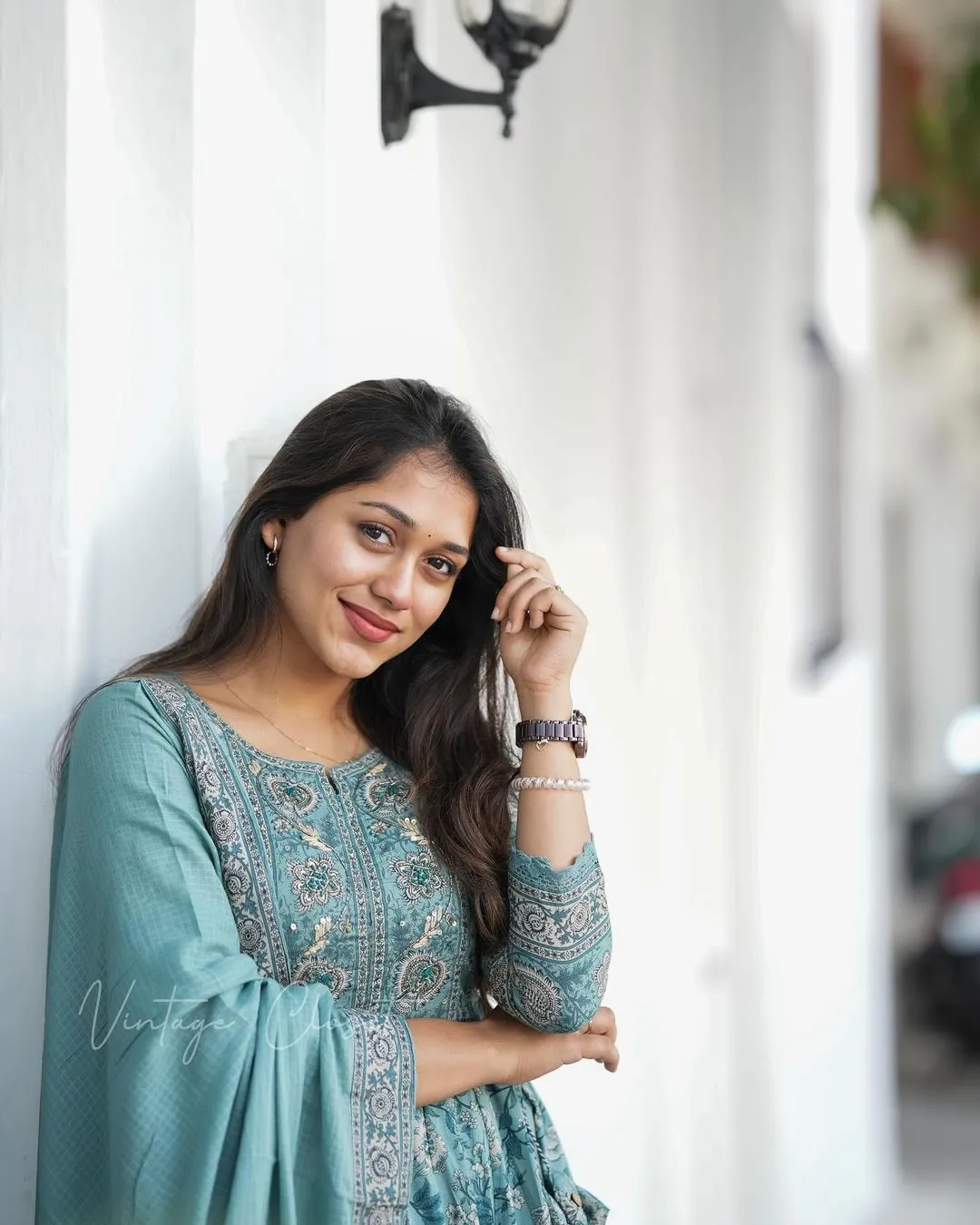 Sky Blue Anarkali Kurta Set With Dupatta