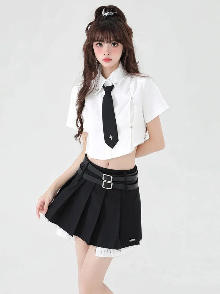 Style Shirt American Short College Tie