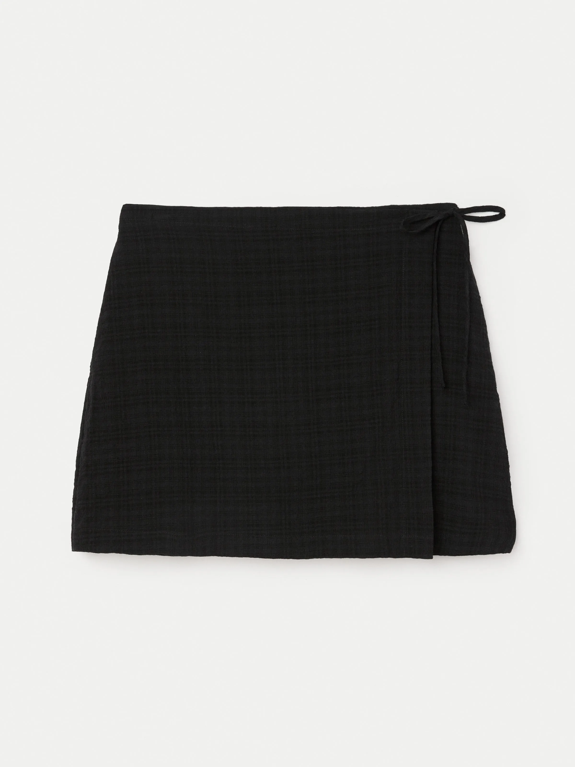 The Seersucker Mini Skirt in Black